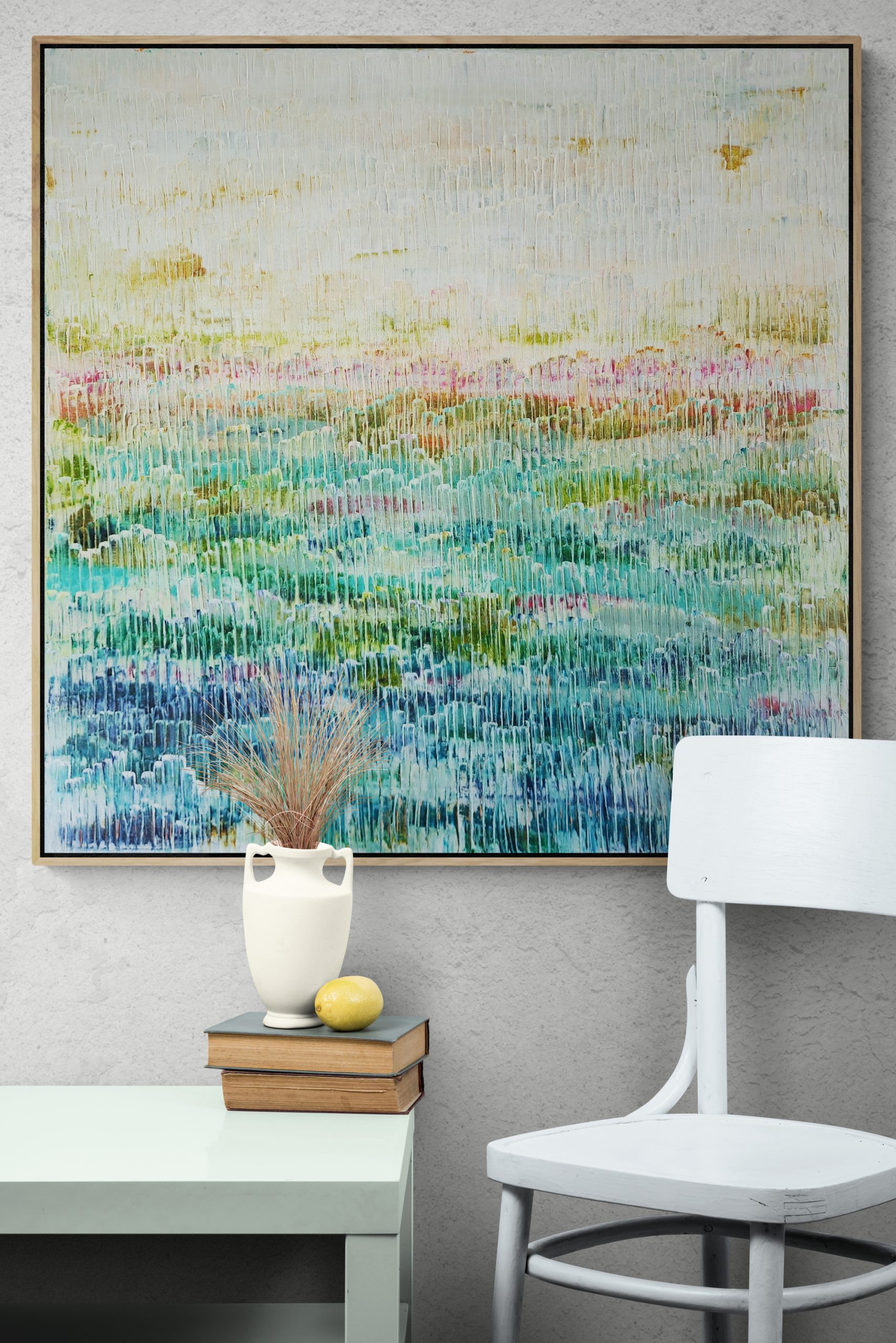 Painted Wooden Chair And Table