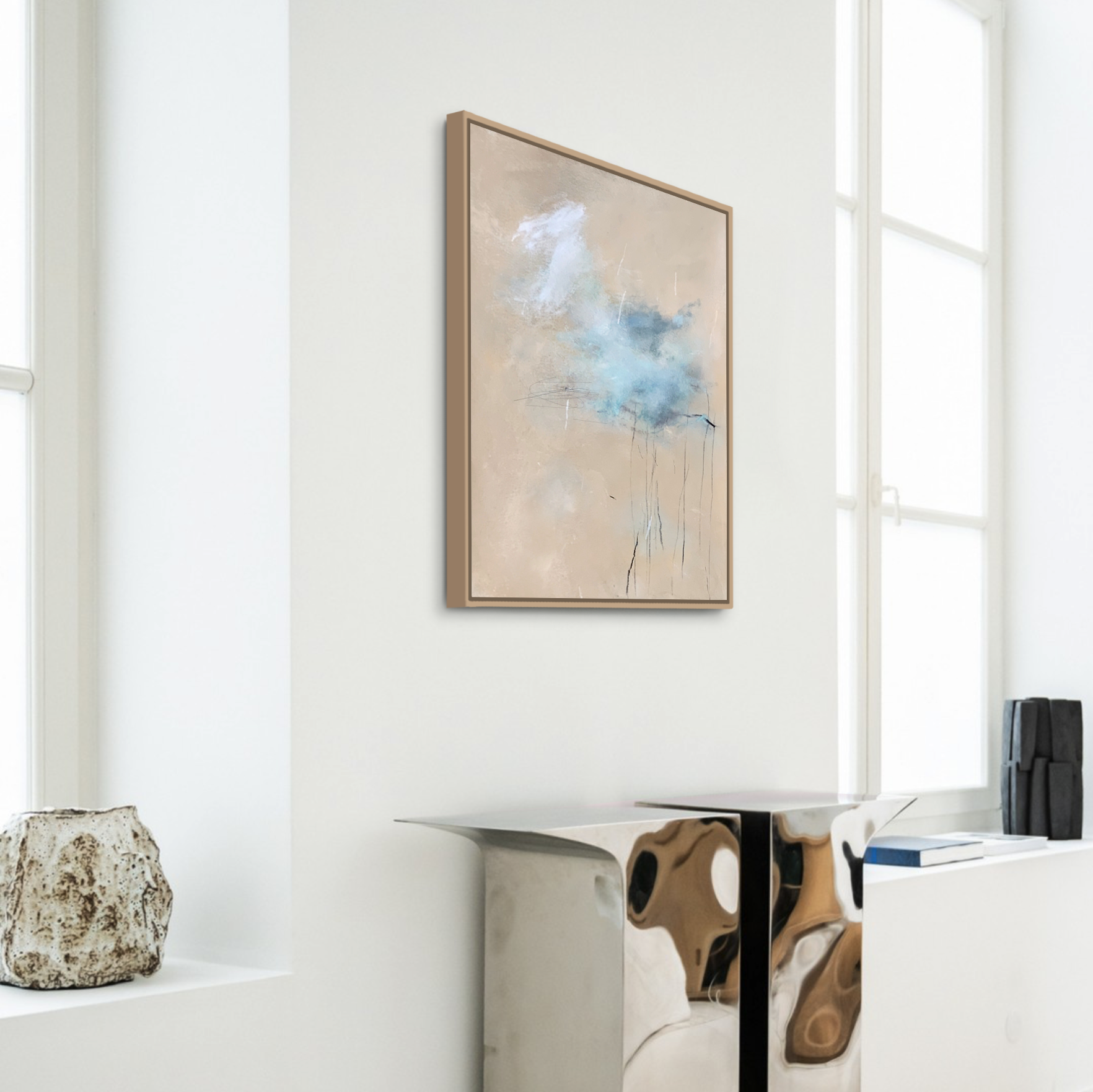 Rain Clouds Interior Window Sculpture Books