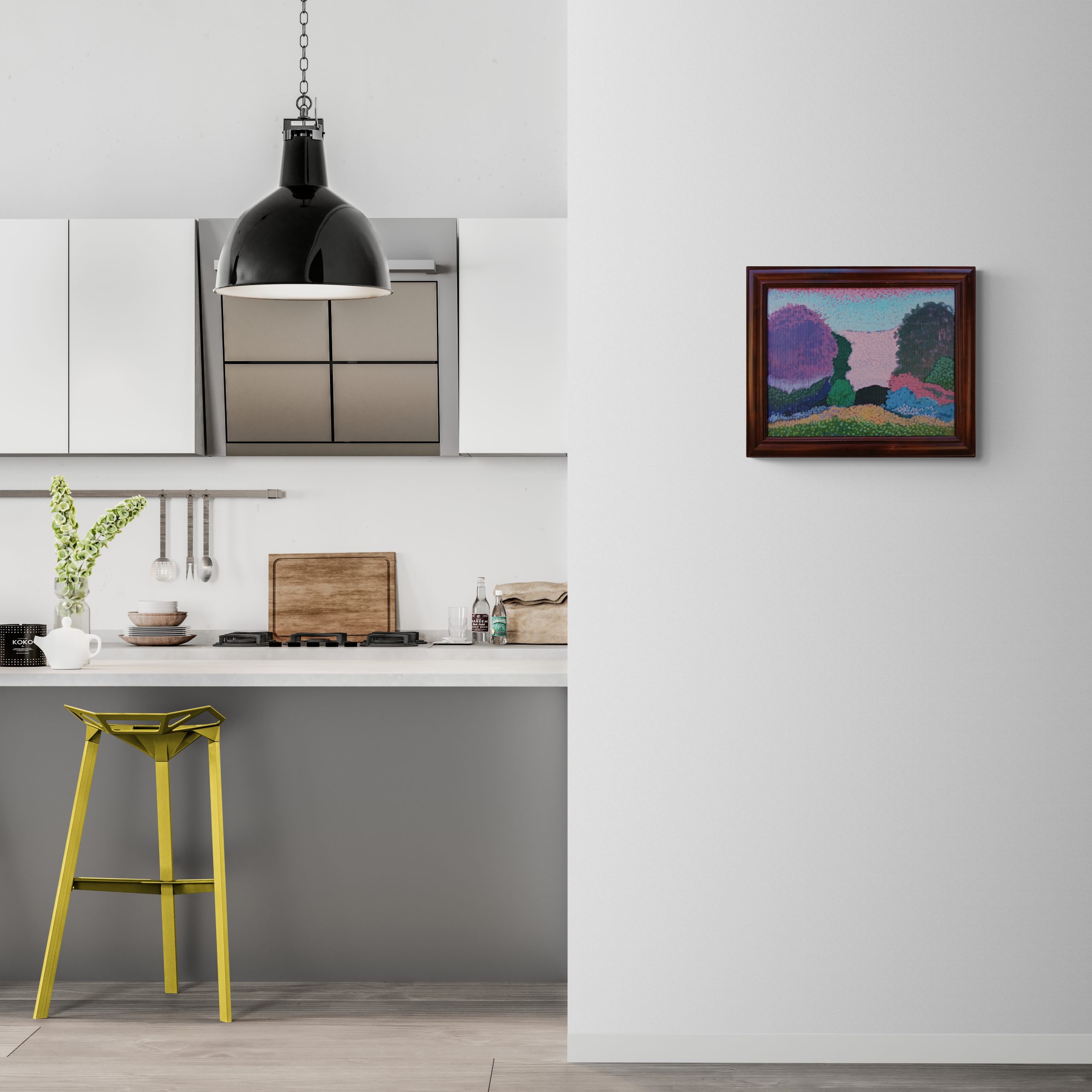 Empty Wall In Modern Kitchen