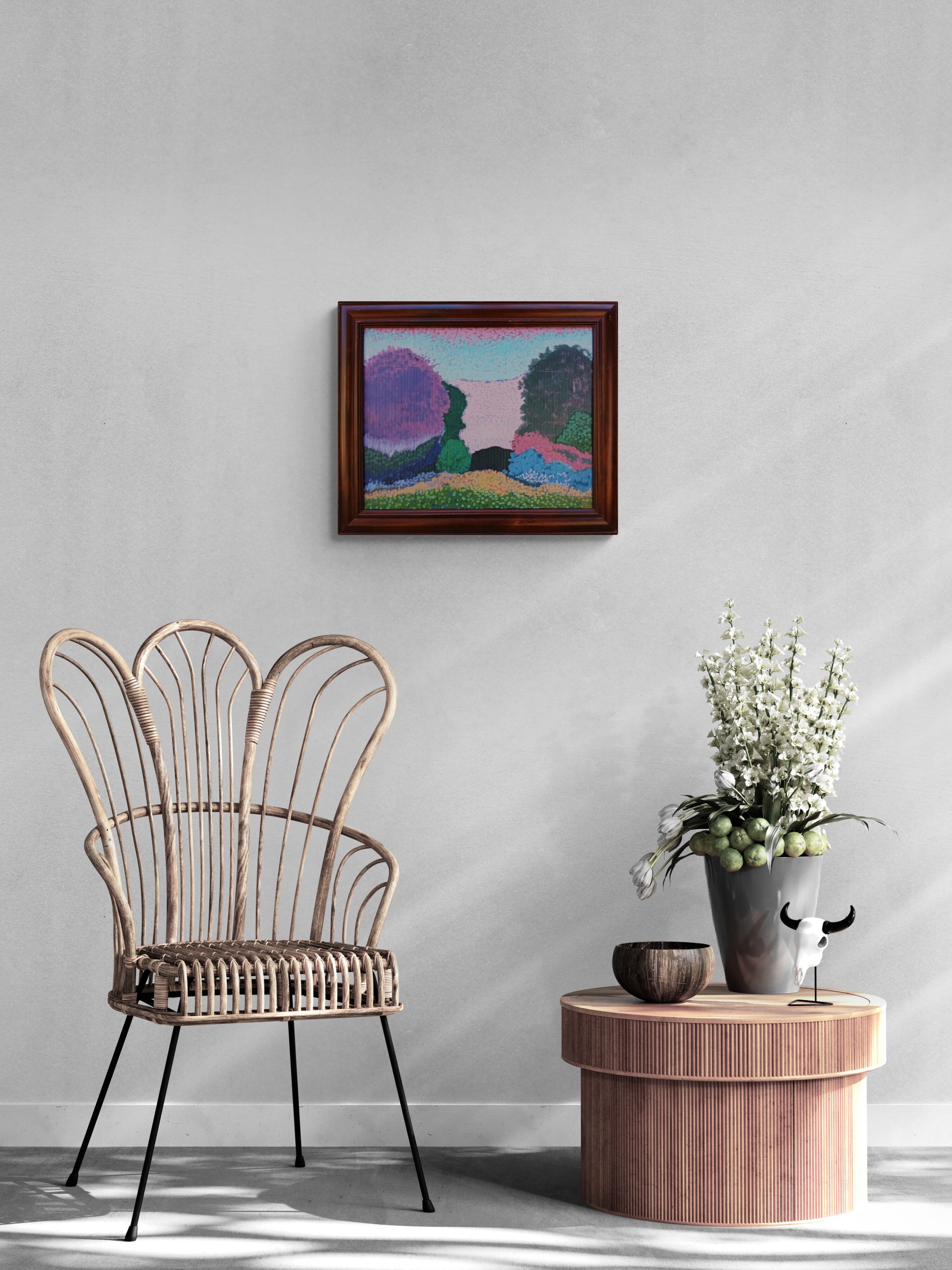 Sunlit Room With Rattan Chair