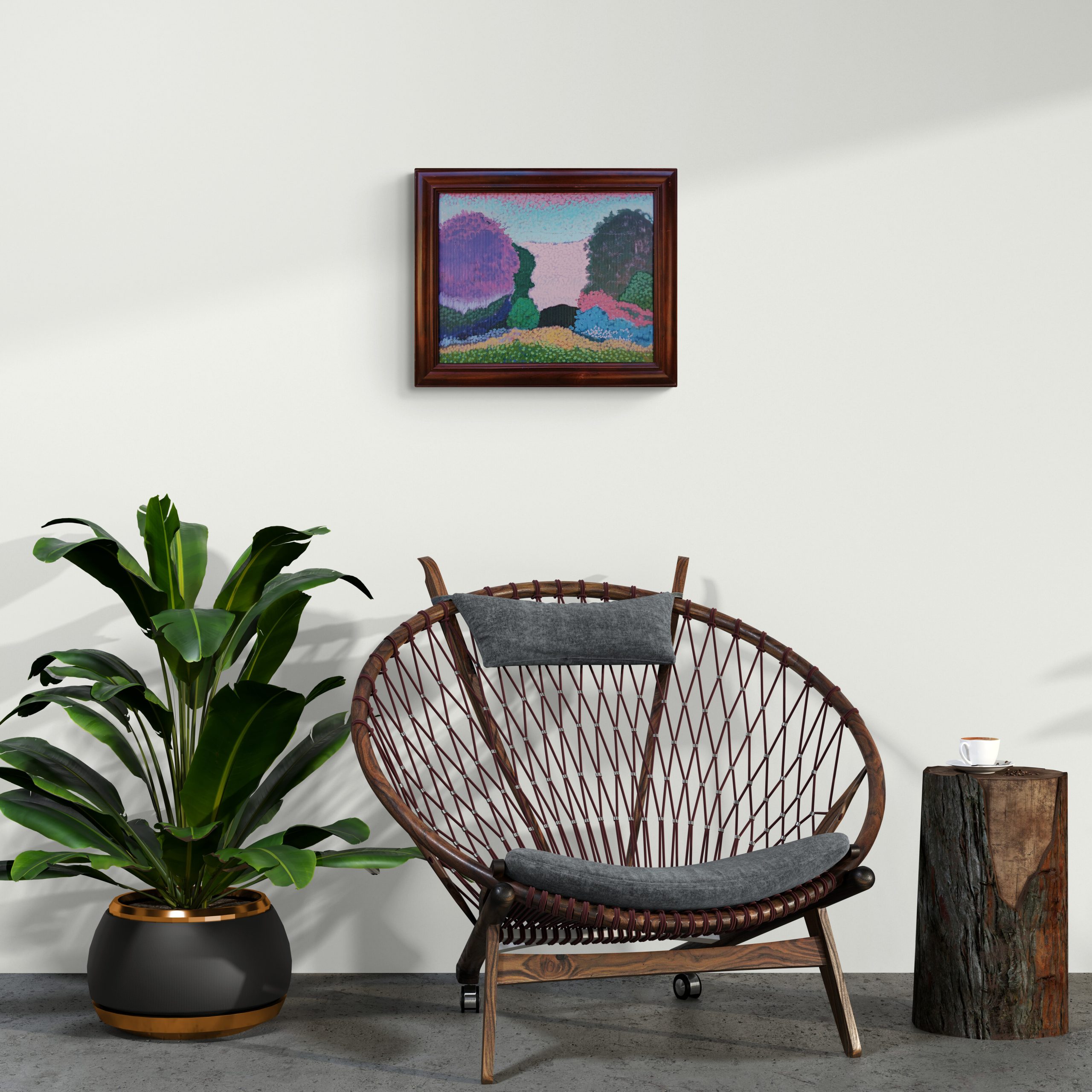 Fancy Chair Next To Tropical Plant