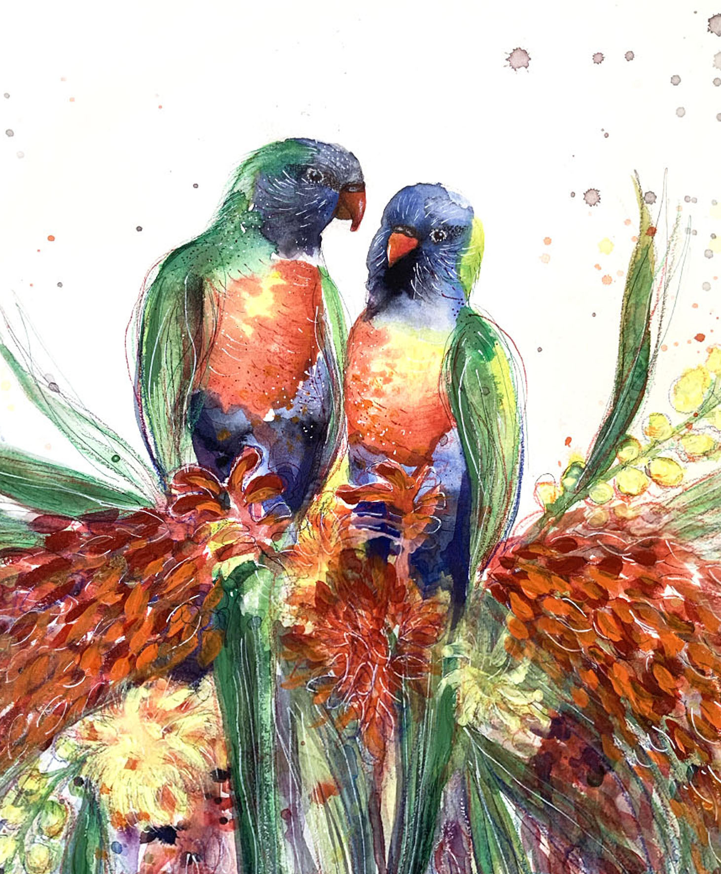 Leni Kae Lorrikeet Rainbow Love Detail