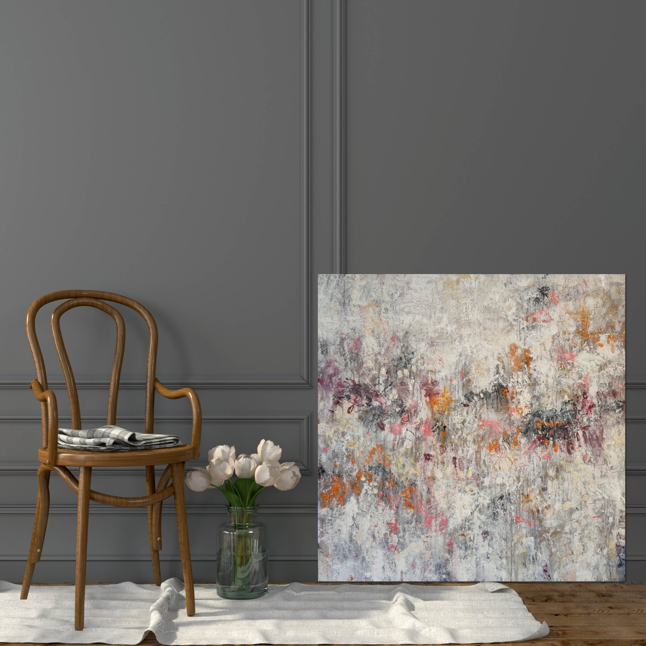 Calista Plain Chair, Dark Wall