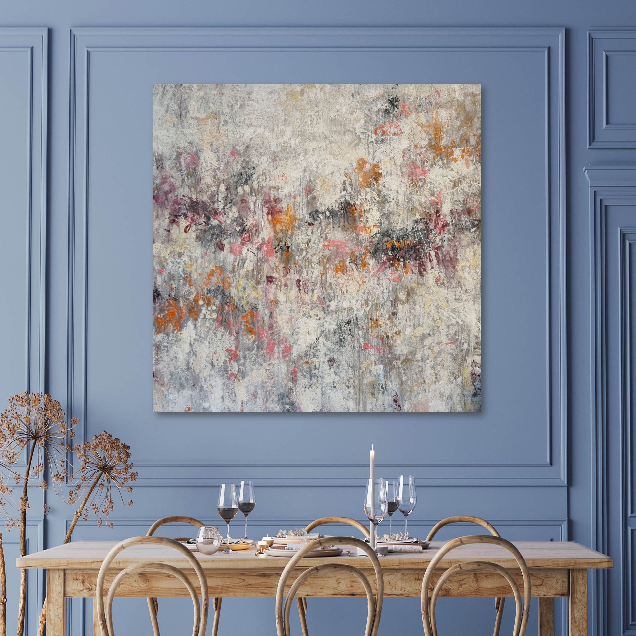 Calista Blue Wall Dining Area