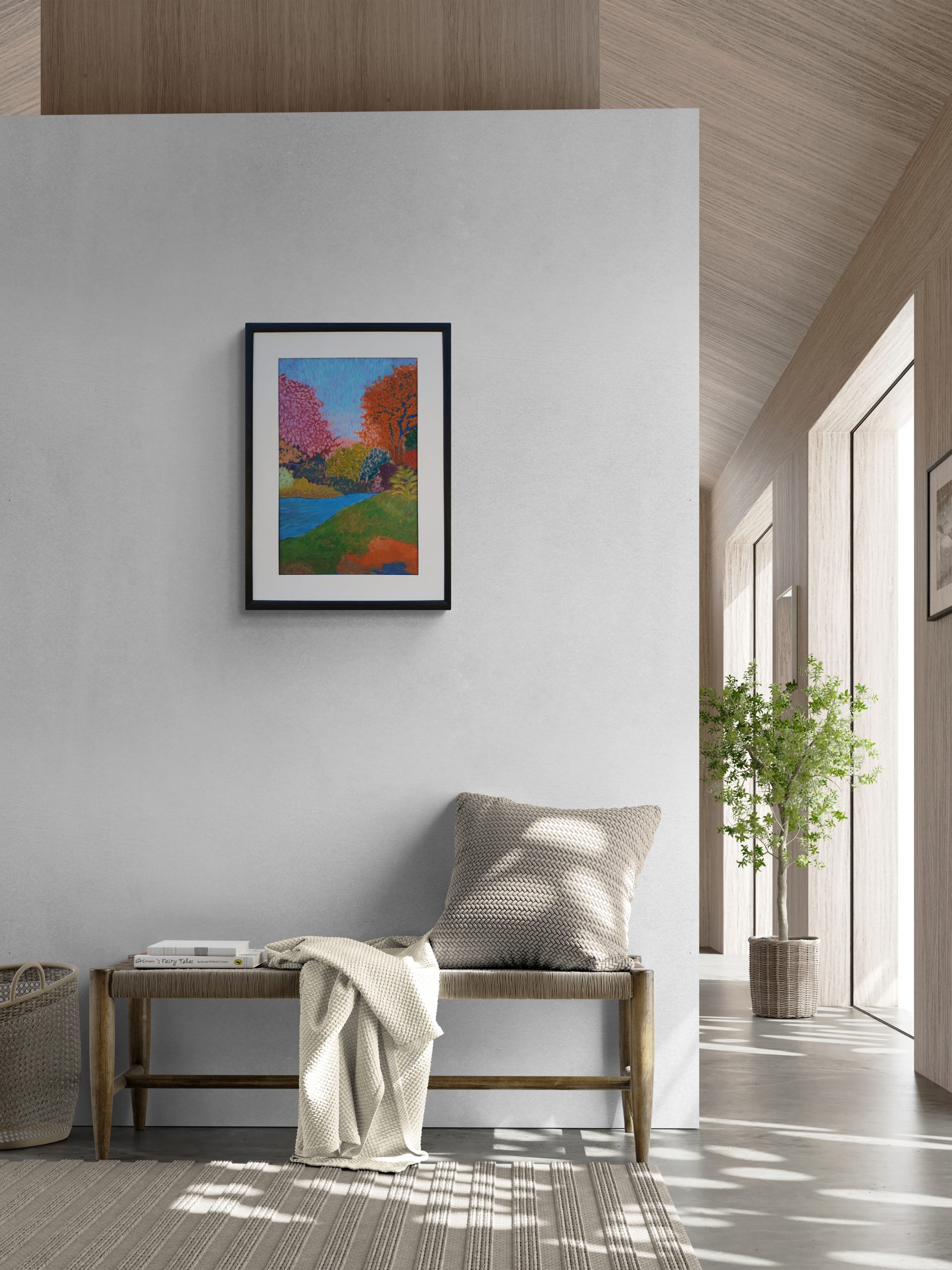 Feature Wall In Boho Living Room