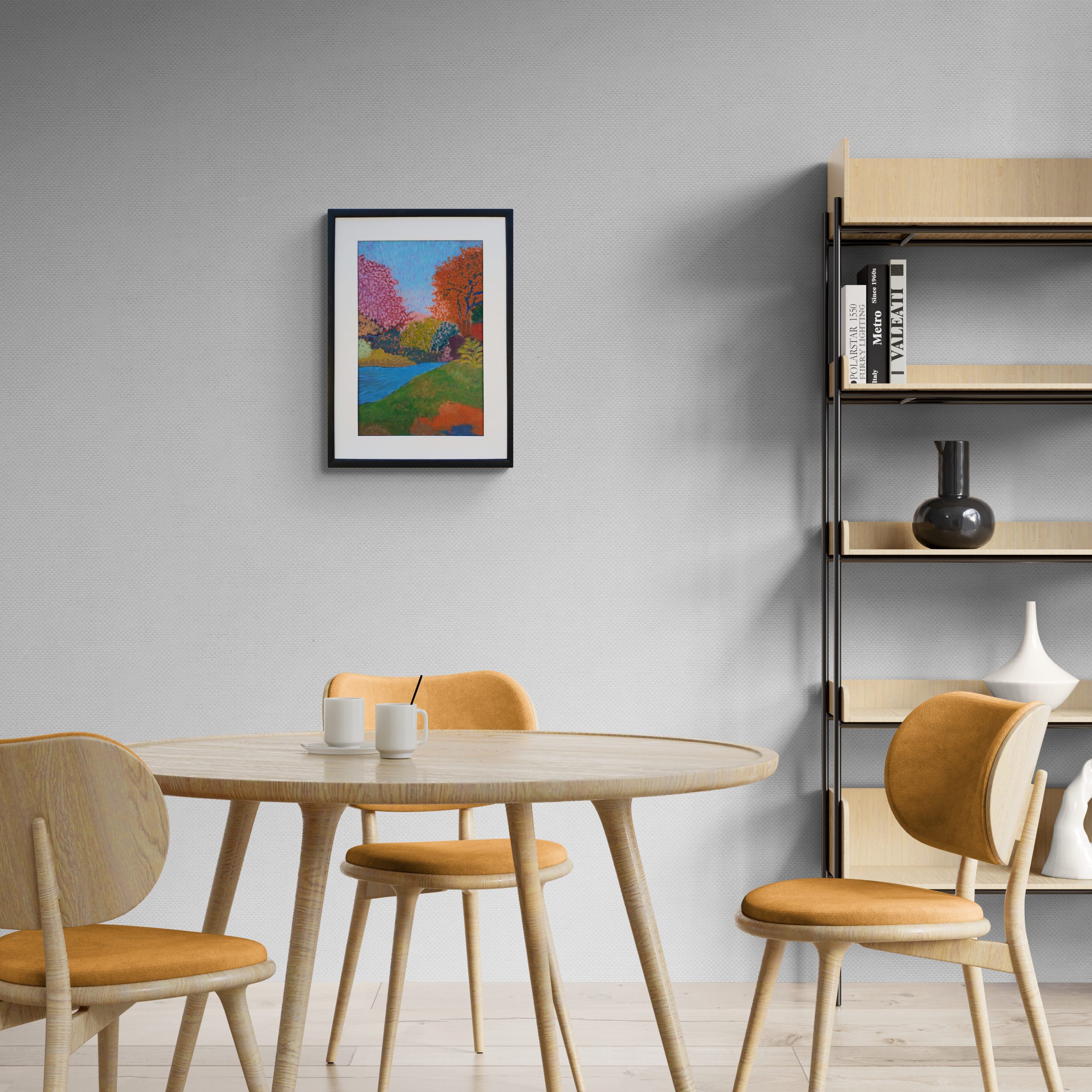 Dining Room With Pale Wooden Furniture