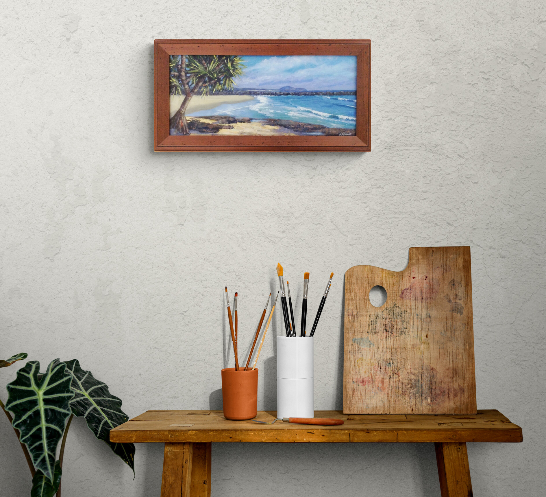 Artists Side Table With Brushes And Palette (17)