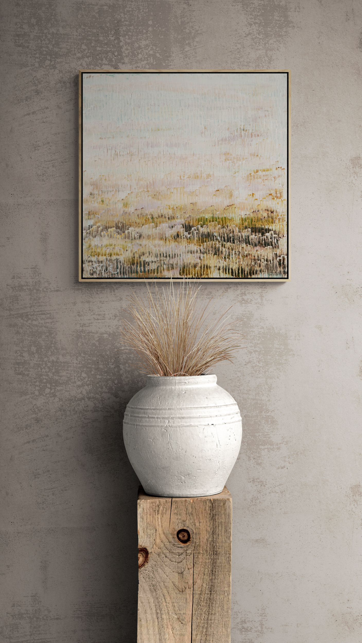 Ceramic Urn With Dried Grass (2)