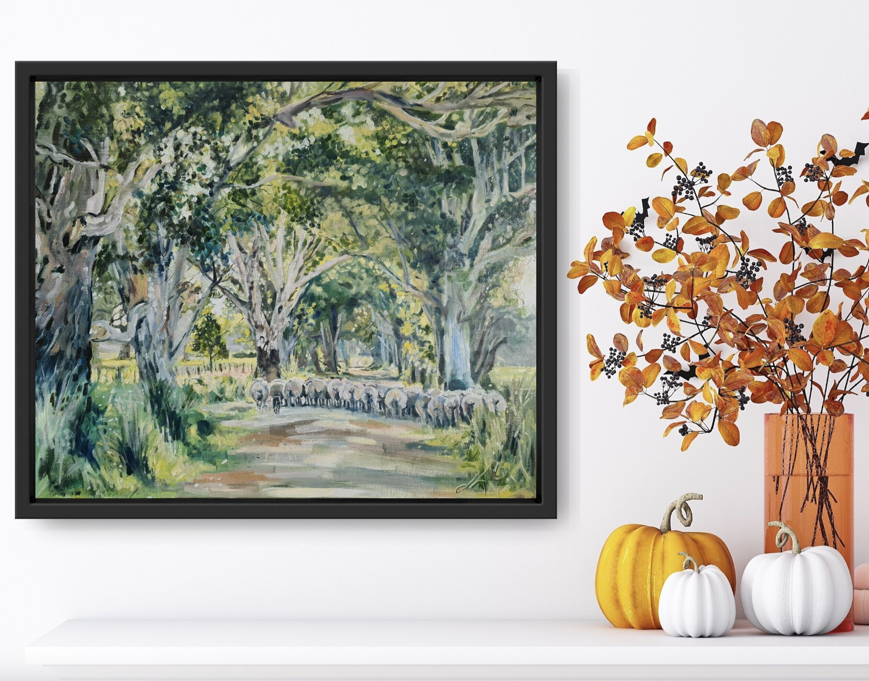 Jess Bringing Home The Rams Jo S. Stacey Fine Art Oil In Situ