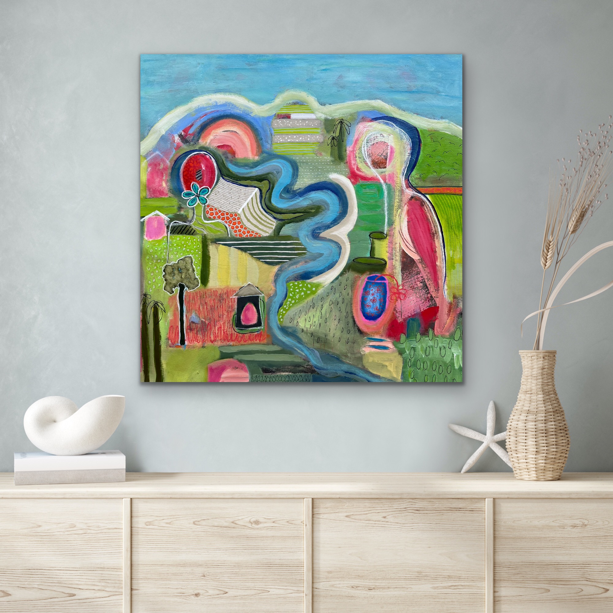 Fields Of Emotion Insitu Above White Side Table