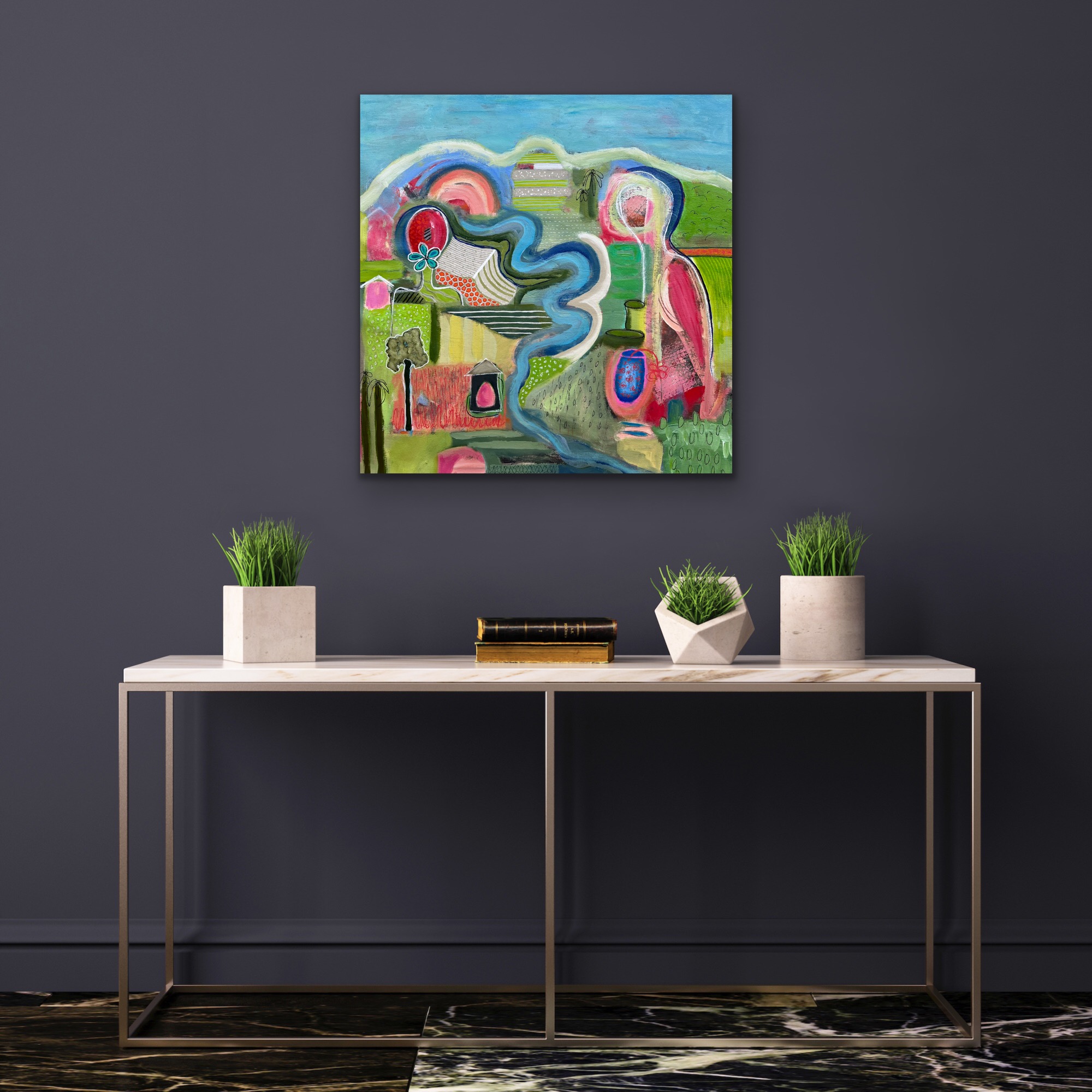 Fields Of Emotion Insitu Blue Wall