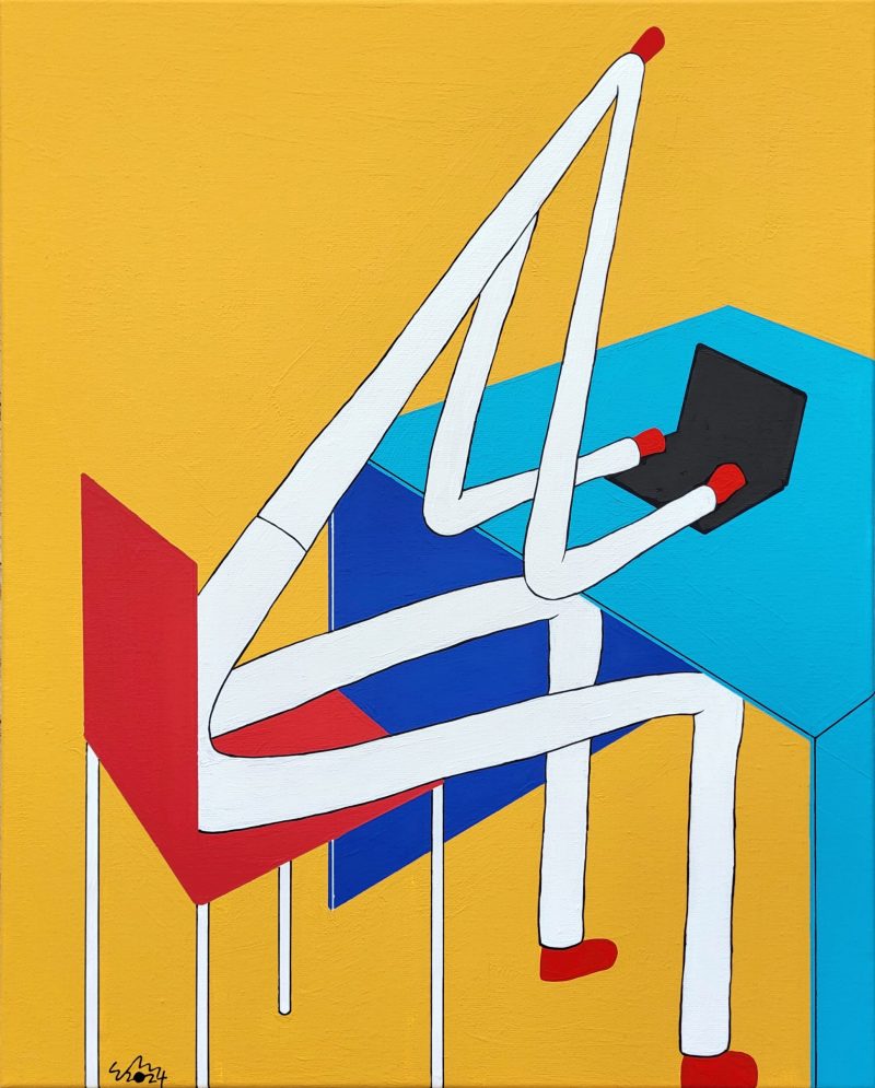 Man typing on a laptop