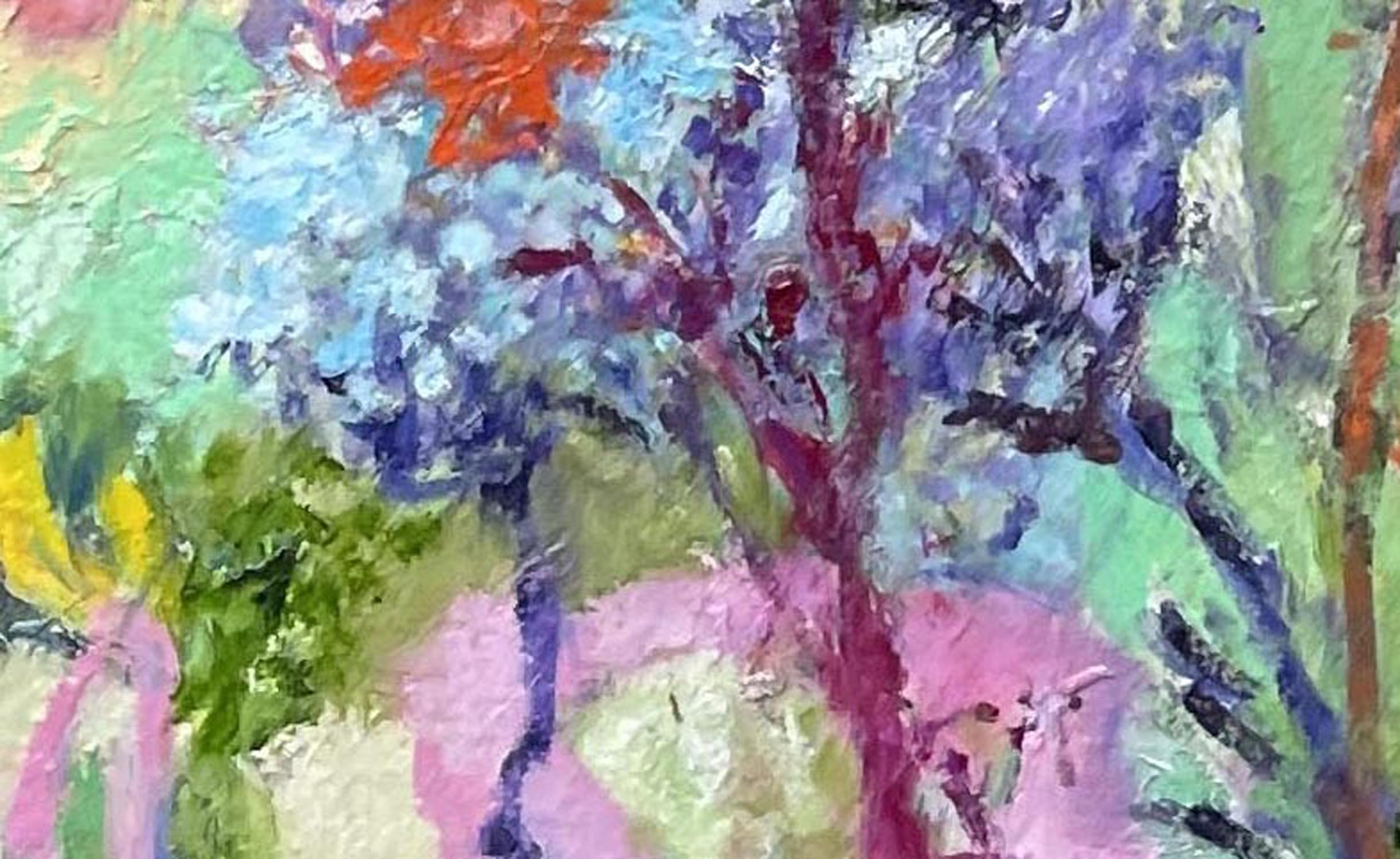 Garden With Orange Poppy Closeup 4