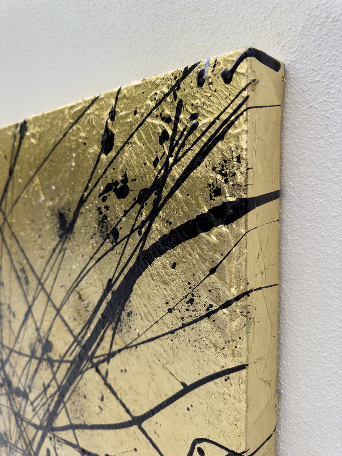 Gold Gold Leaf Textured Abstract Upper Left Corner