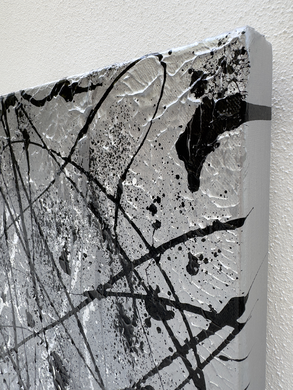 Platinum Abstract Textured Original Painting Top Left Edge