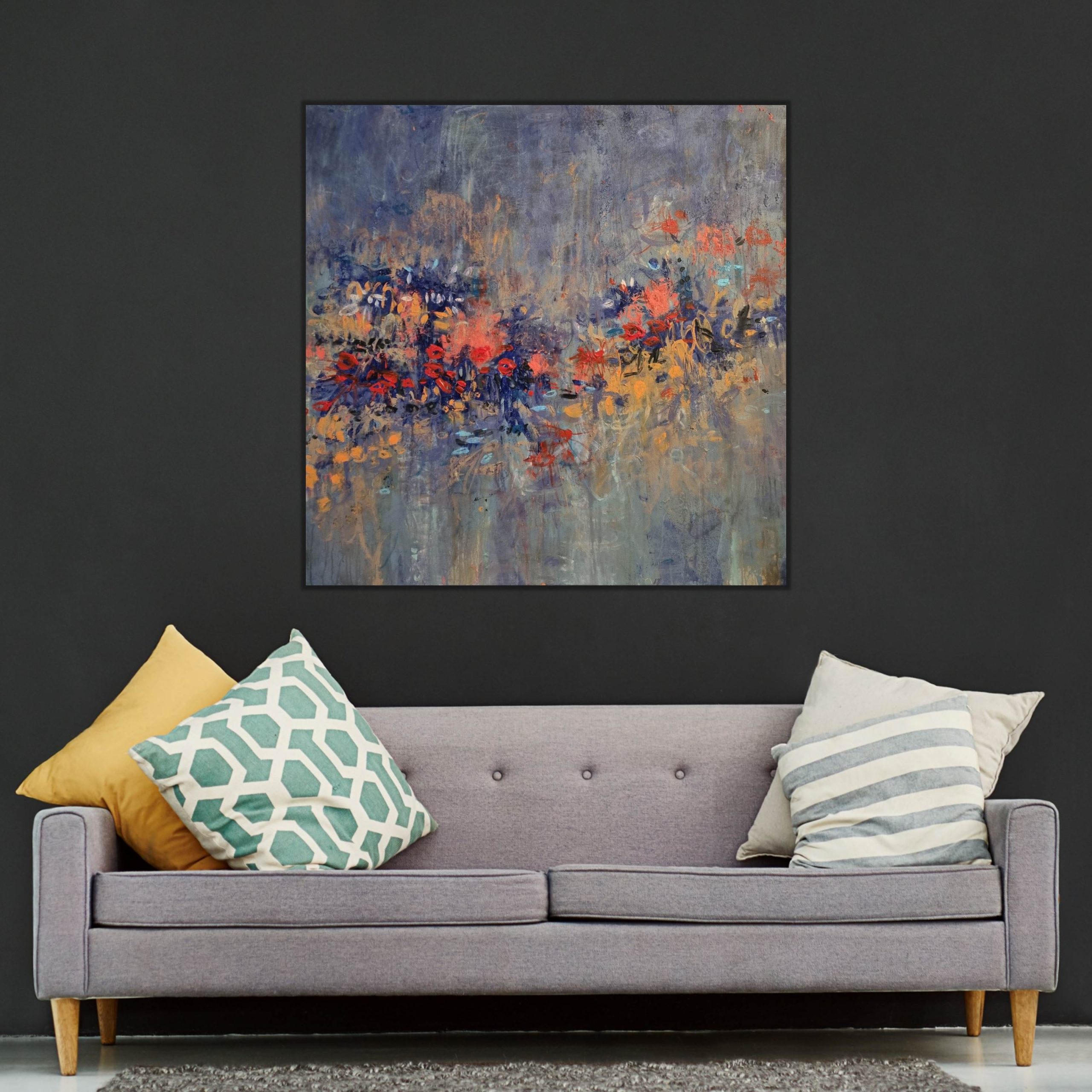 Blue Summer Blk Wall Grey Lnge