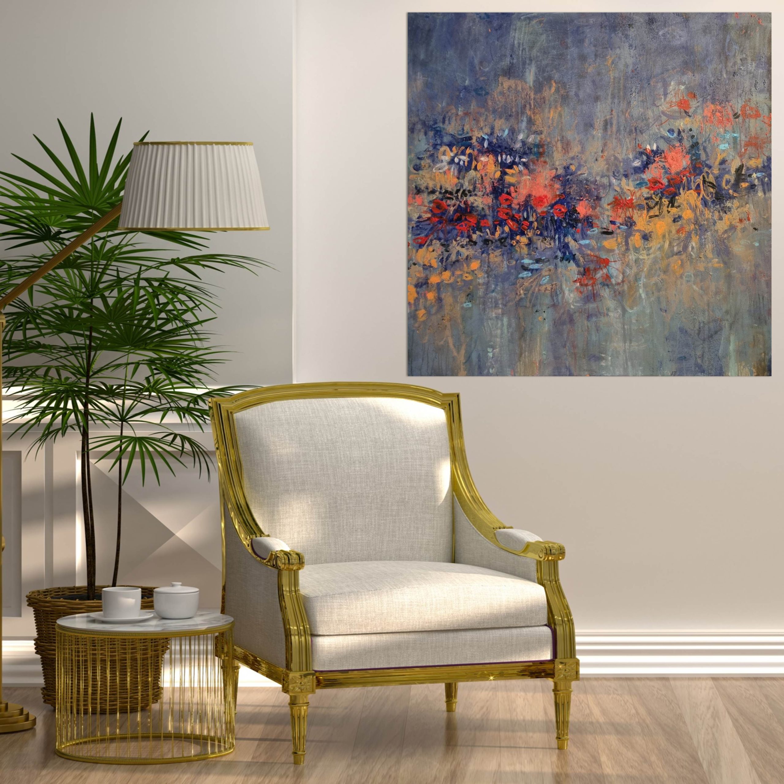 Blue Summer Gold Chair Room