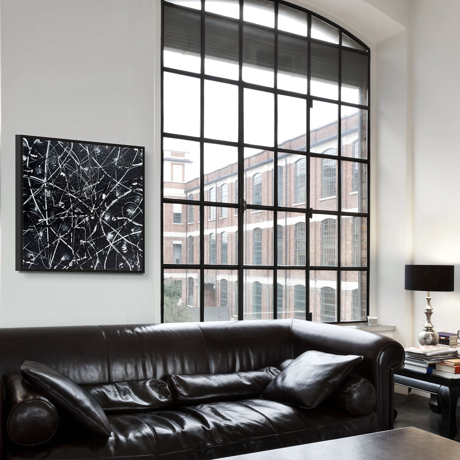 Graphite Original Textured Abstract In Apartment