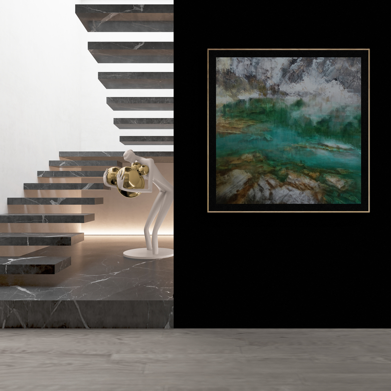 Canvy Crystal Clear 1 Stairwell With Contemporary Sculpture