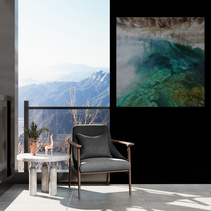 Canvy Crystal Clear 2 Unframed Living Room With Mountain Views