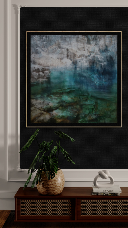 Canvy Crystal Clear 3 Retro Wooden Cabinet With Potted Plant