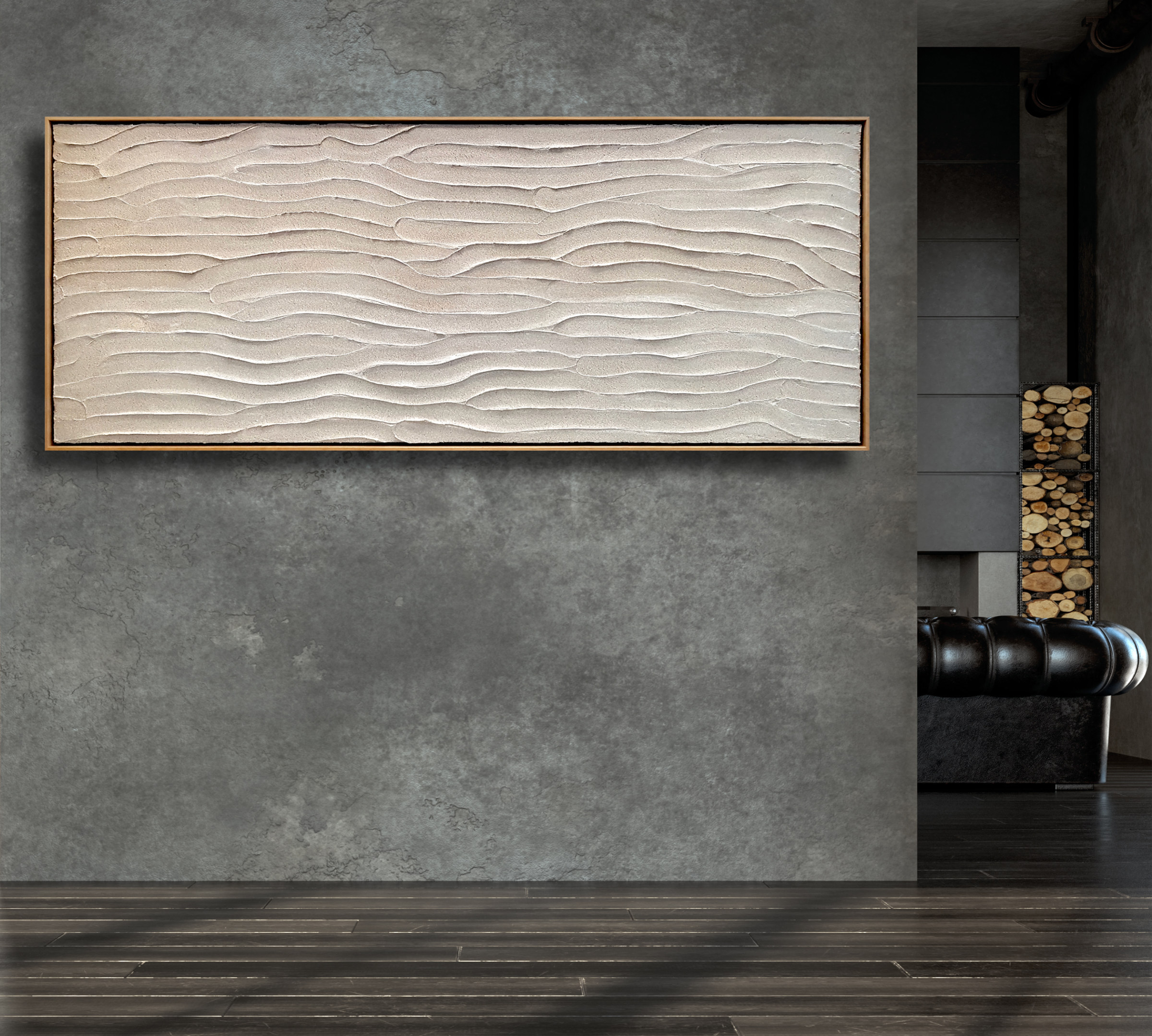 Living Room Interior In Loft, Industrial Style