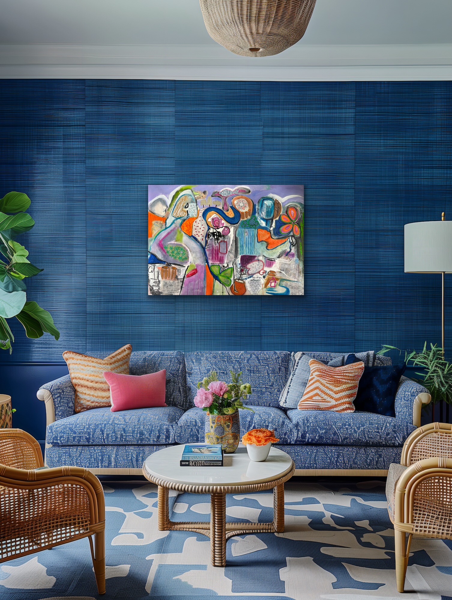 Flourish Insitu Blue Wall