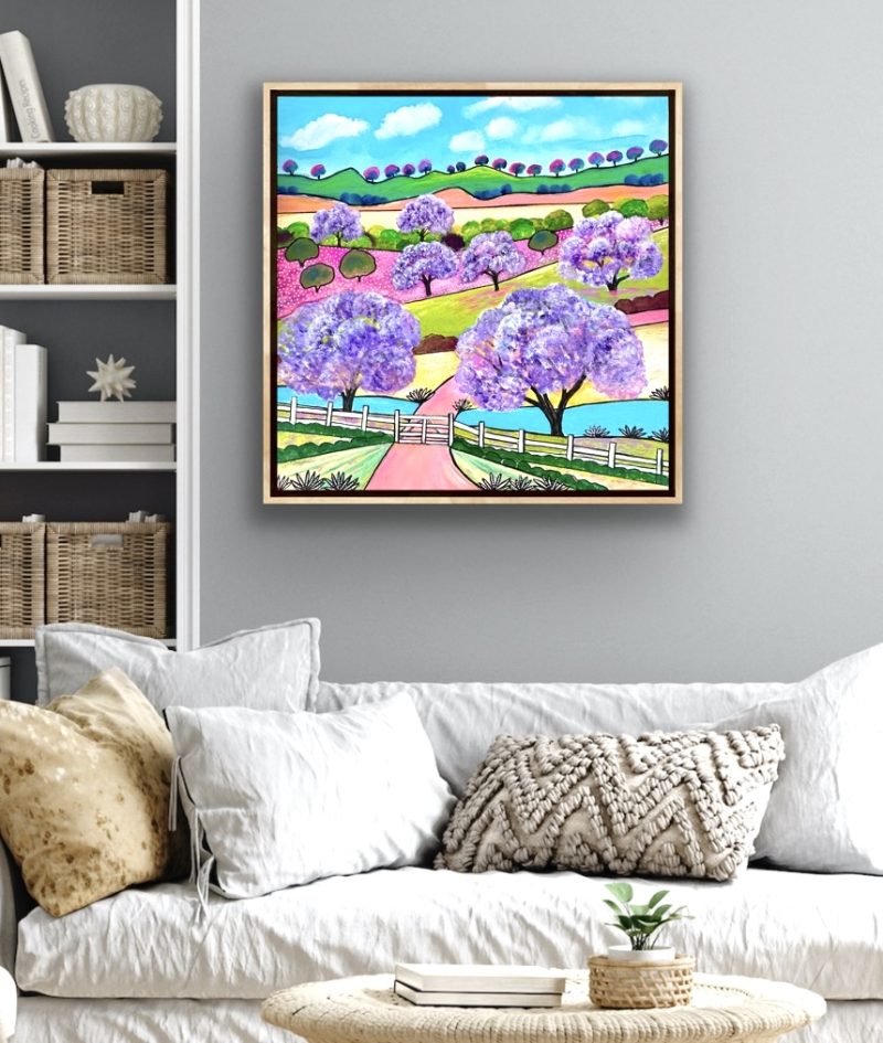 Country Springtime Jacarandas and White Fences