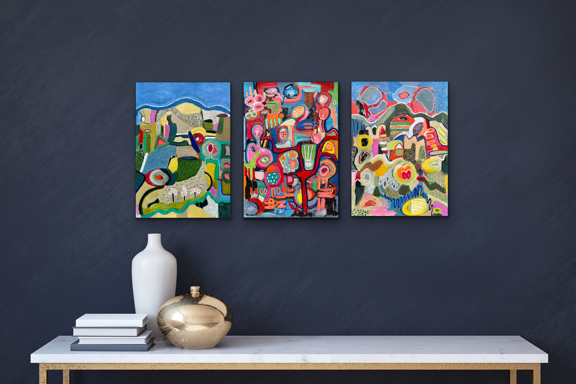 Winds Of Change And Interconnectedness Iv Triptich