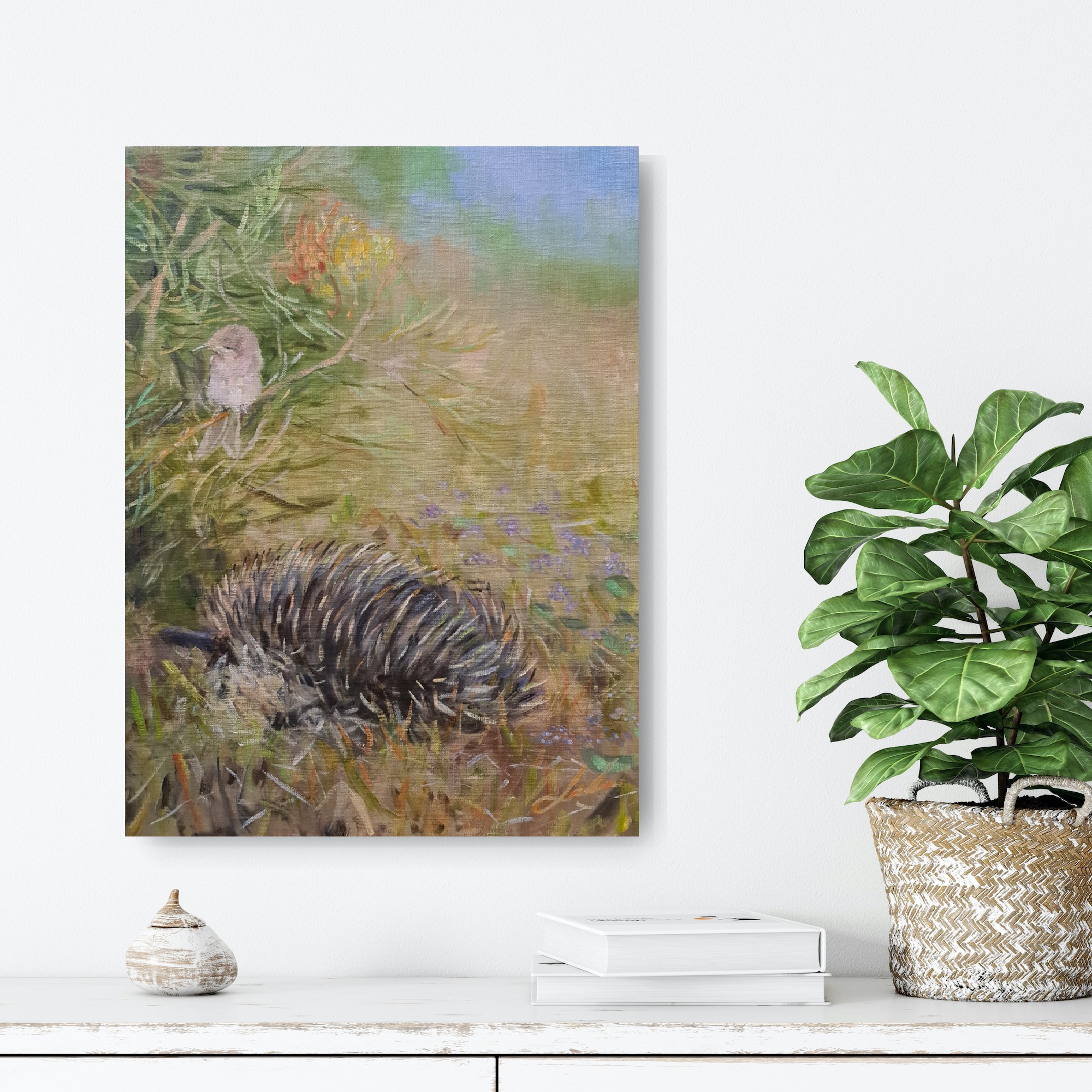 Echidna And Honey Eater In Situ 2