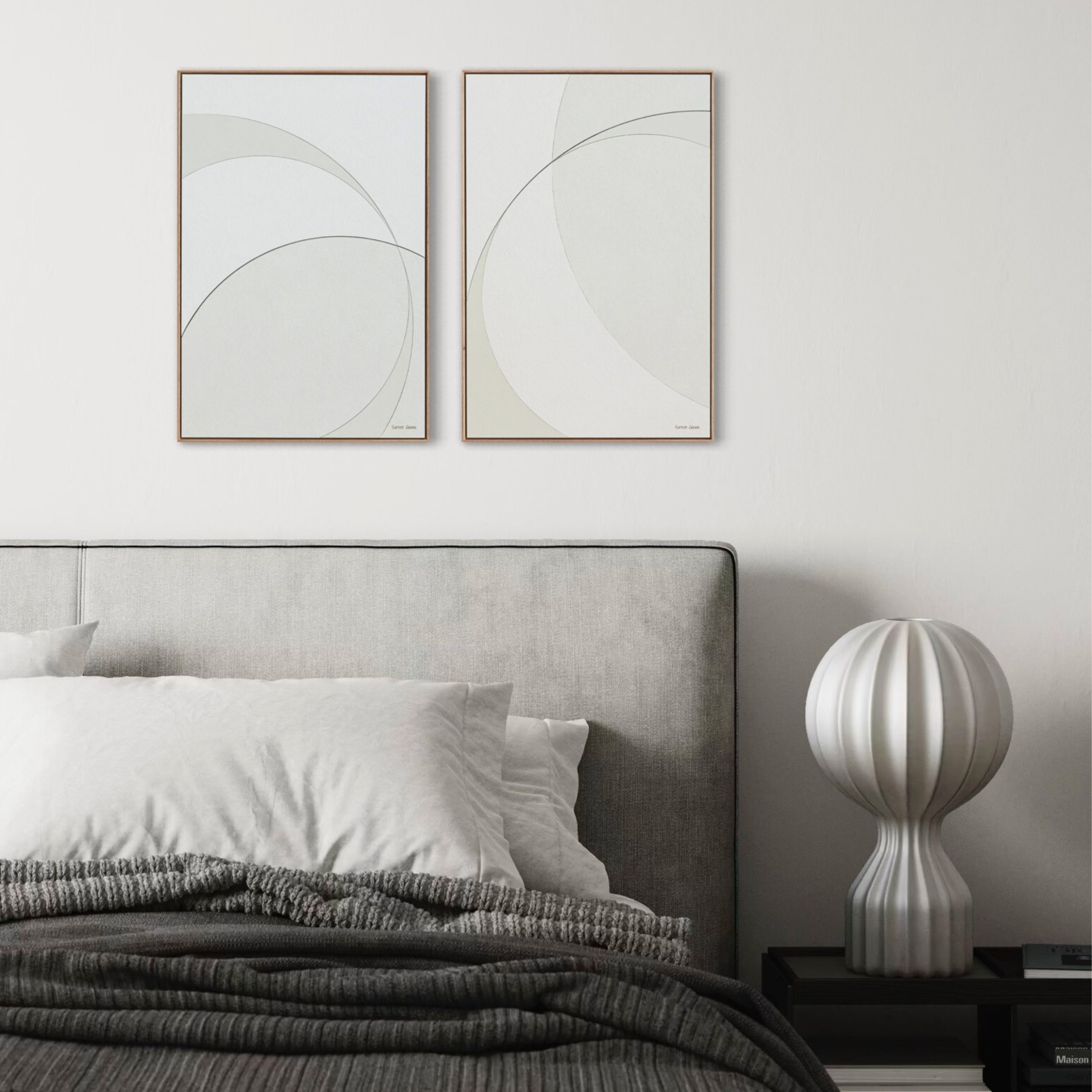 Sureen Gouws Art Moonshine And Sunbeam In Bedroom Setting. Jpg