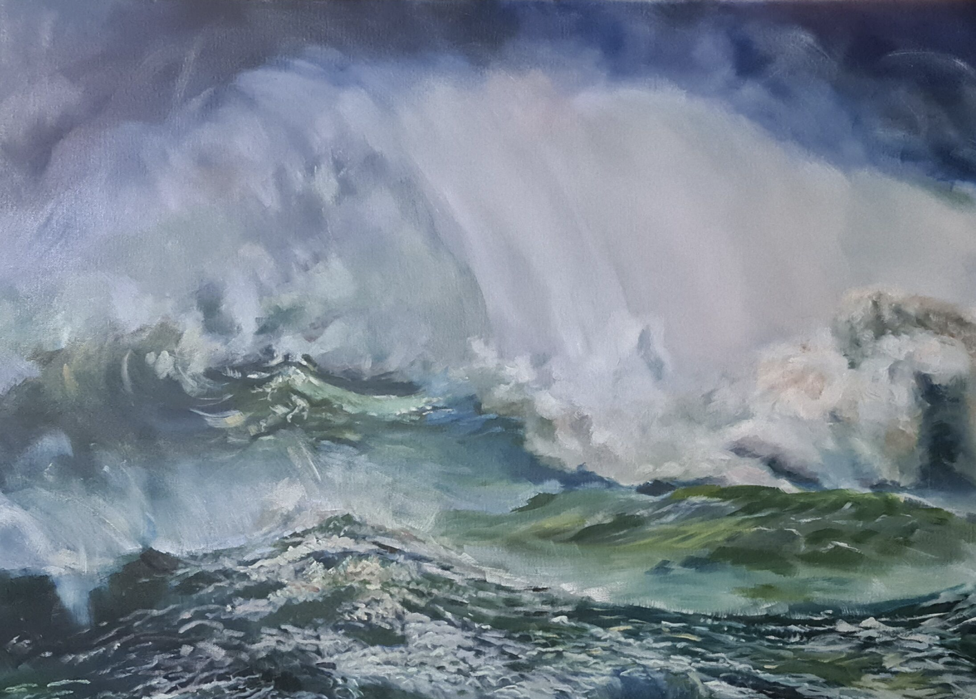 Behind These Eyes Wild Ocean Jo S. Stacey Fine Art Oils Close Up 1