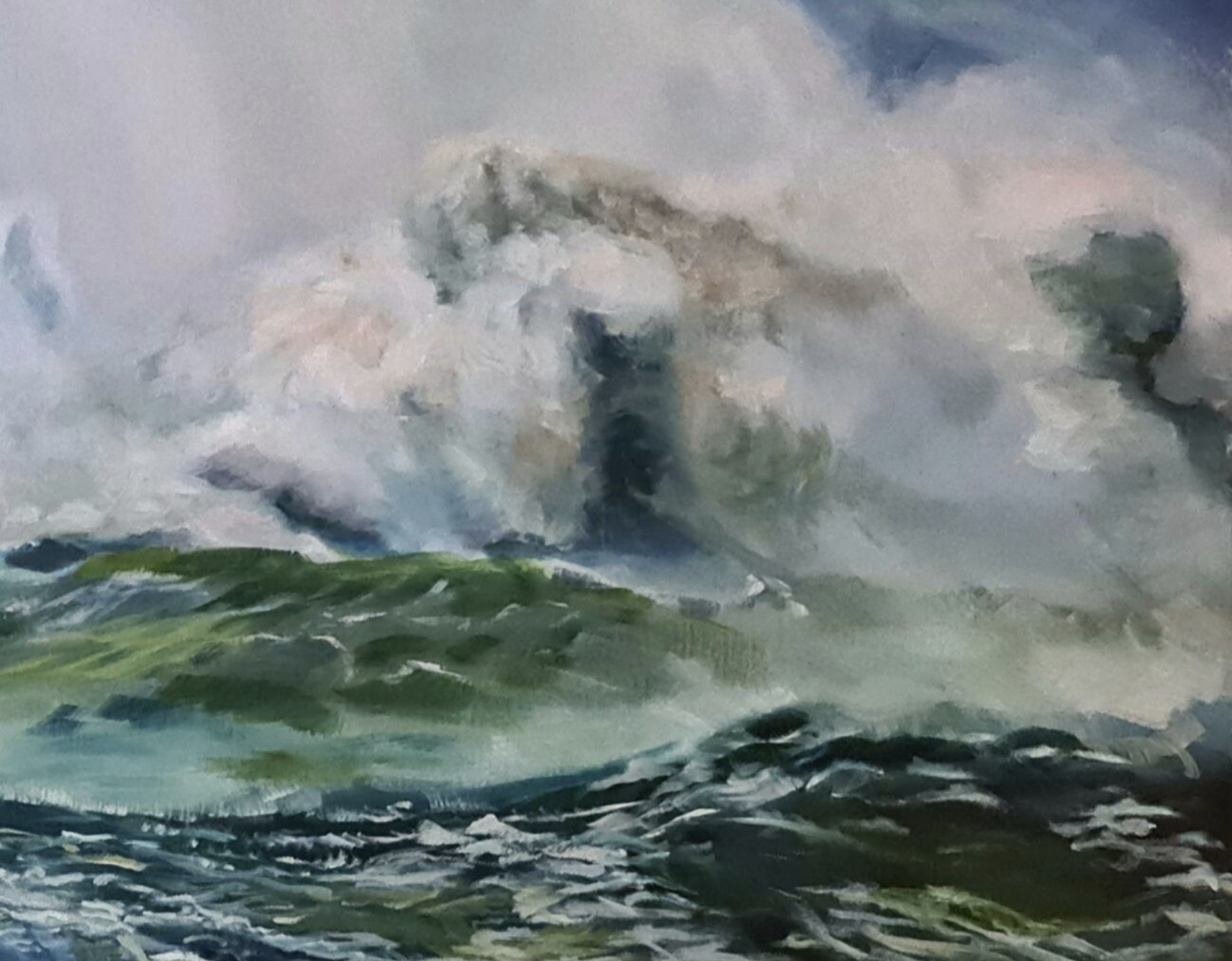 Behind These Eyes Wild Ocean Jo S. Stacey Fine Art Oils Close Up 4