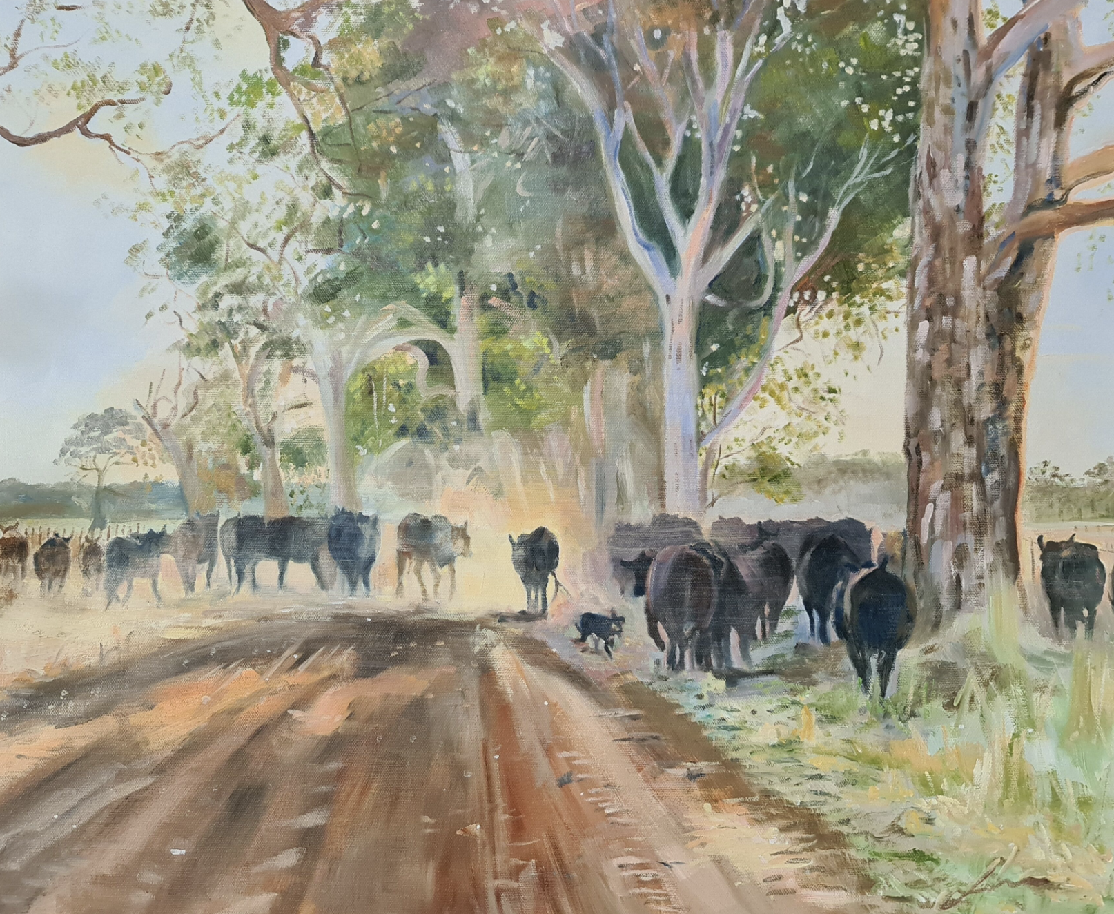 Jess, Moving The Heifers Jo S. Stacey Fine Art Oils