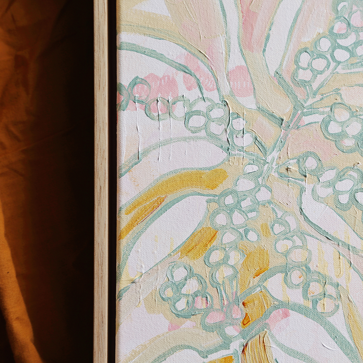 Lr 010 Golden Wattle Still I Smith & Brooks Melbourne Artist Australian Interiors Buy Art For My Living Room Abstract Plants