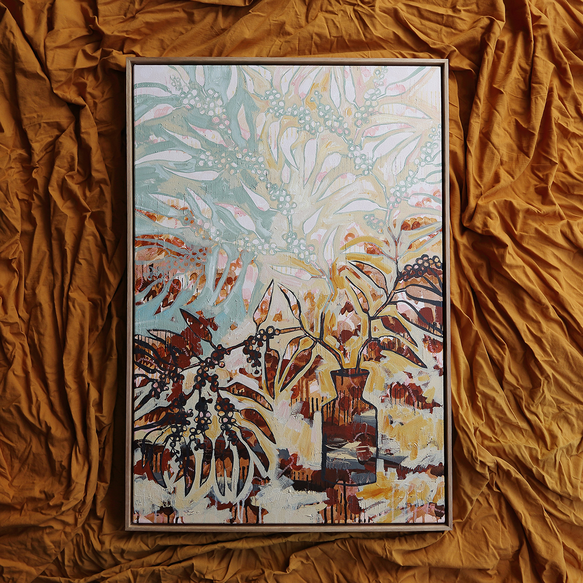 Lr 005 Golden Wattle Still Ii Smith & Brooks Melbourne Interior Design Art For Australian Interiors Wall Art For My Home Abstract Floral