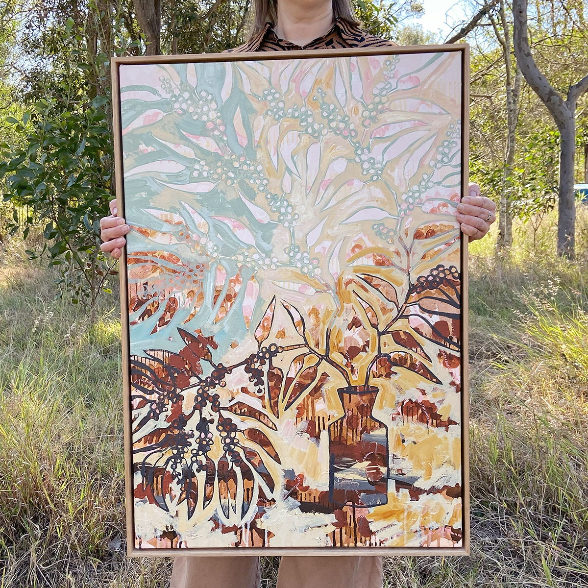 Lr 020 Golden Wattle Still Ii Smith & Brooks Melbourne Interior Design Art For Australian Interiors Wall Art For My Home Abstract Floral