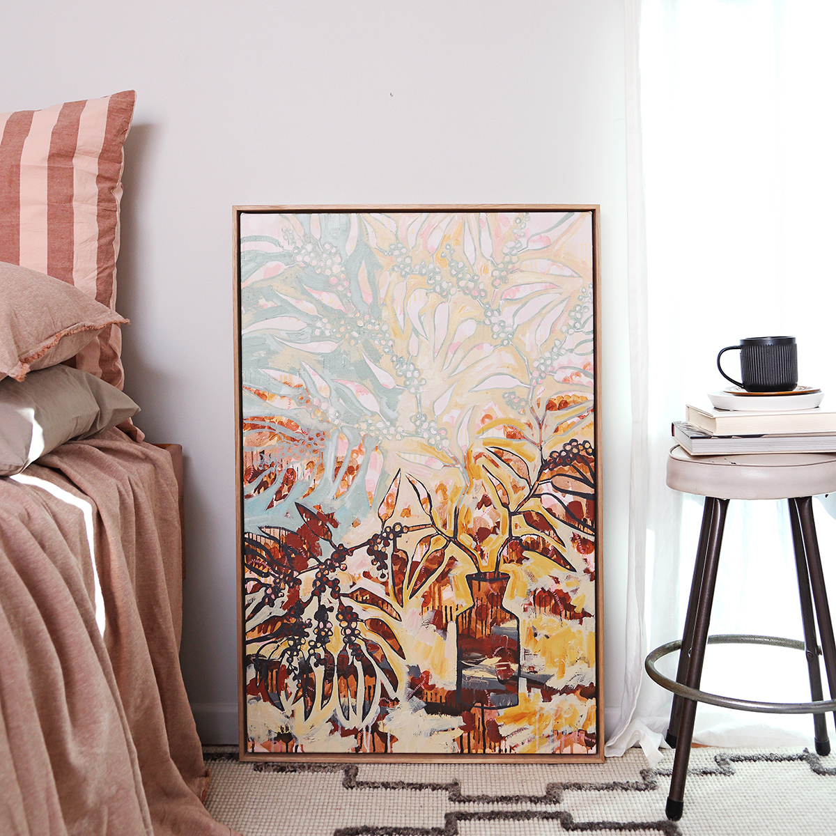 Lr 070 Golden Wattle Still Ii Smith & Brooks Melbourne Interior Design Art For Australian Interiors Wall Art For My Home Abstract Floral