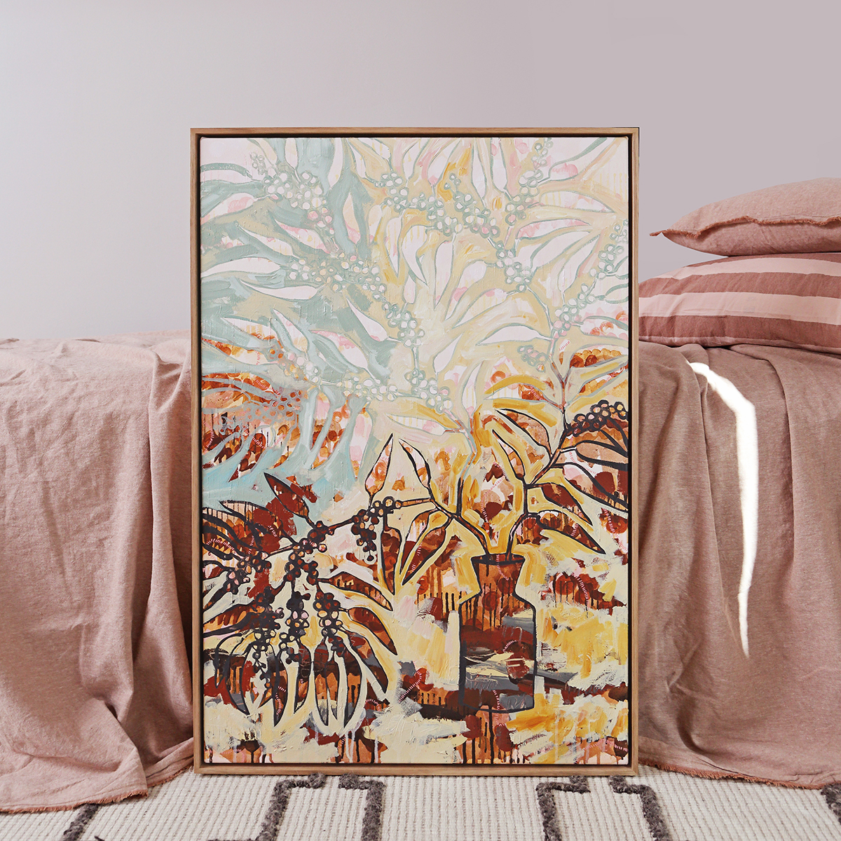 Lr 075 Golden Wattle Still Ii Smith & Brooks Melbourne Interior Design Art For Australian Interiors Wall Art For My Home Abstract Floral