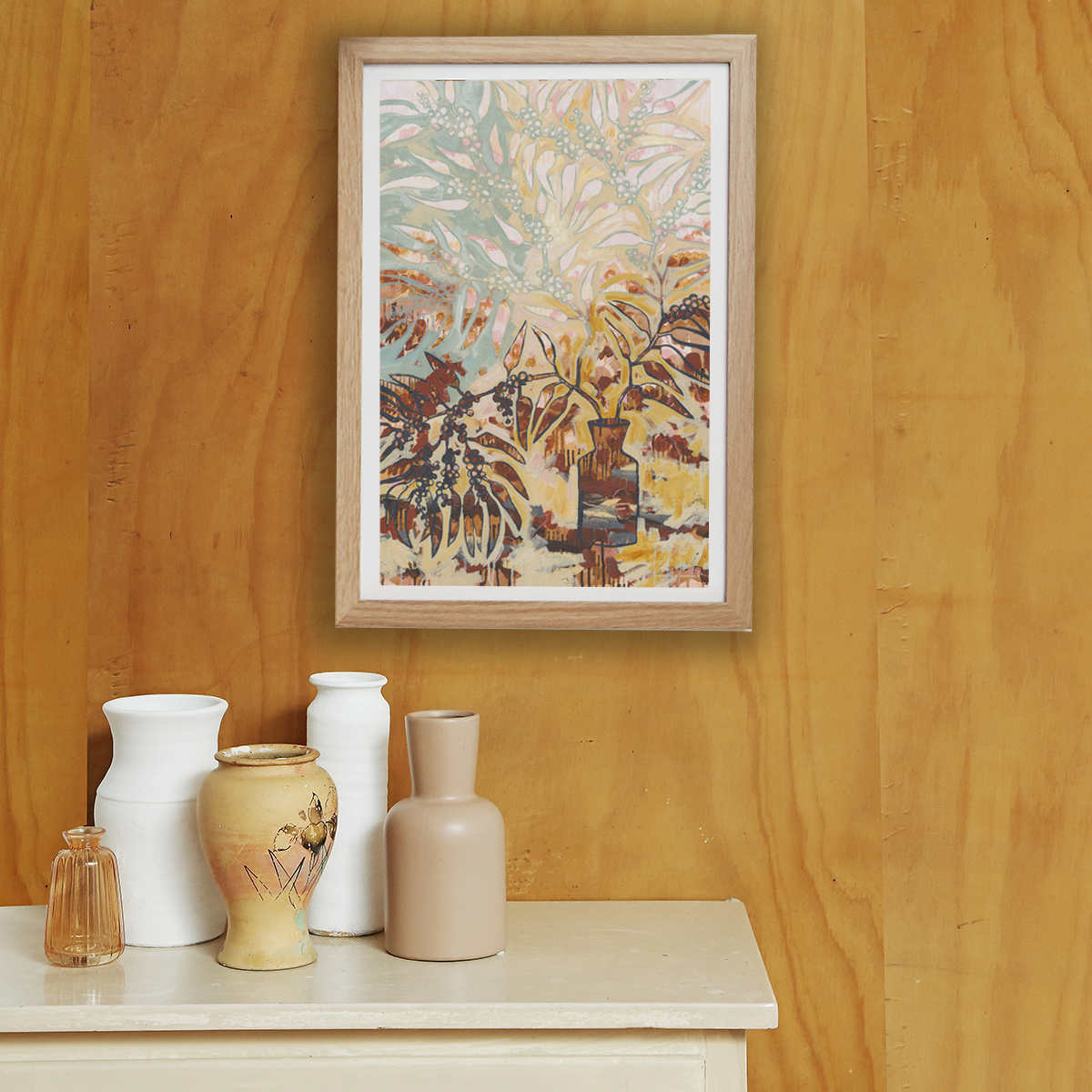 Lr 080 Golden Wattle Still Ii Smith & Brooks Melbourne Interior Design Art For Australian Interiors Wall Art For My Home Abstract Floral