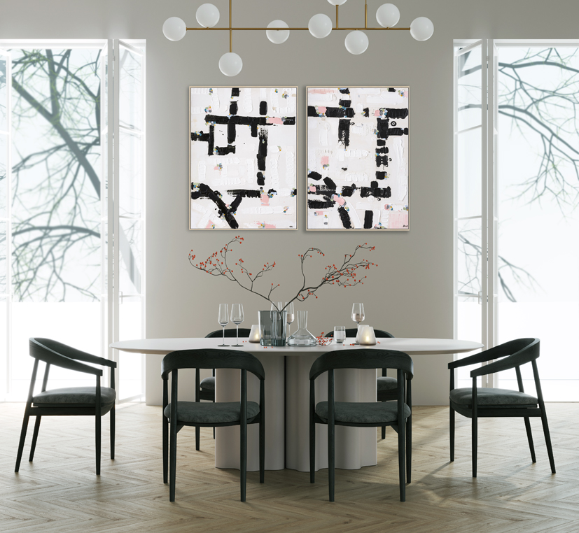 Minimal Modern Home, Living Room And Dining Room Design, Dining