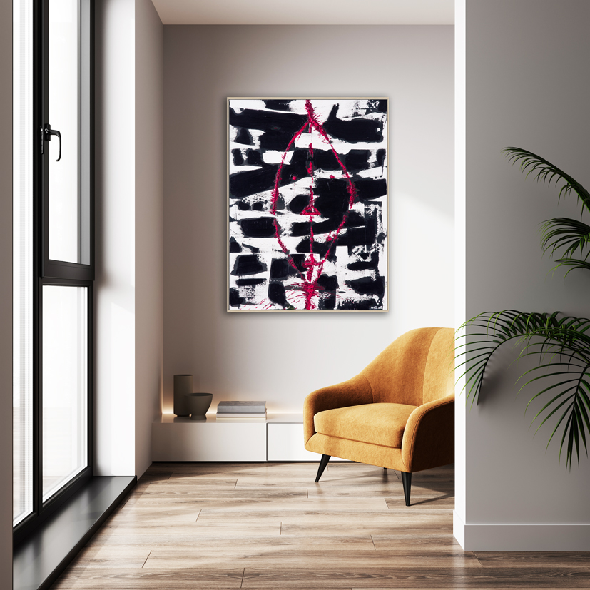 Mock Up Poster Frame 60x80 In Modern Interior Background, Living