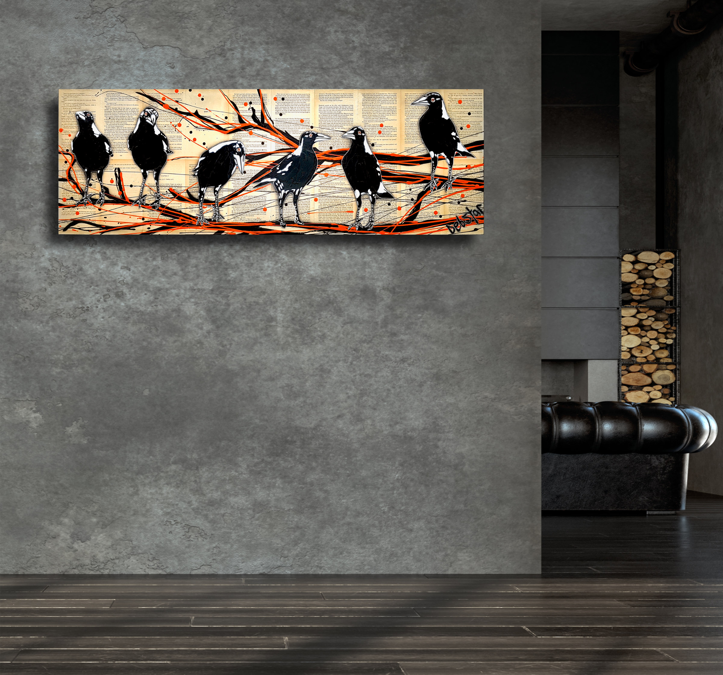 Living Room Interior In Loft, Industrial Style