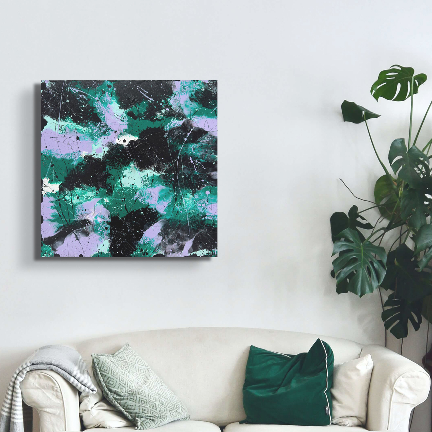 Forest I Original Abstract Aove Small Sofa