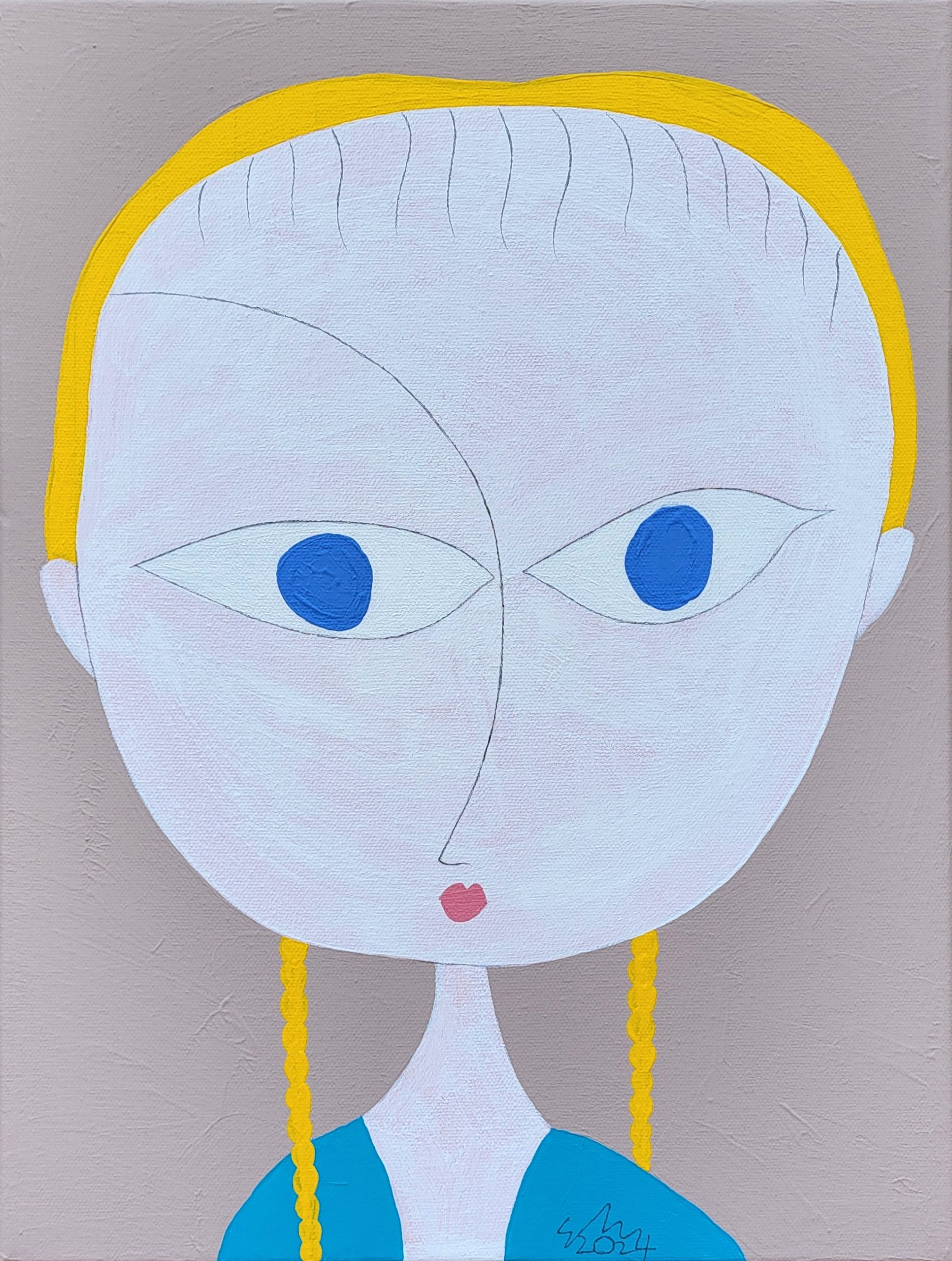 Young girl with blue eyes Art Lovers Australia