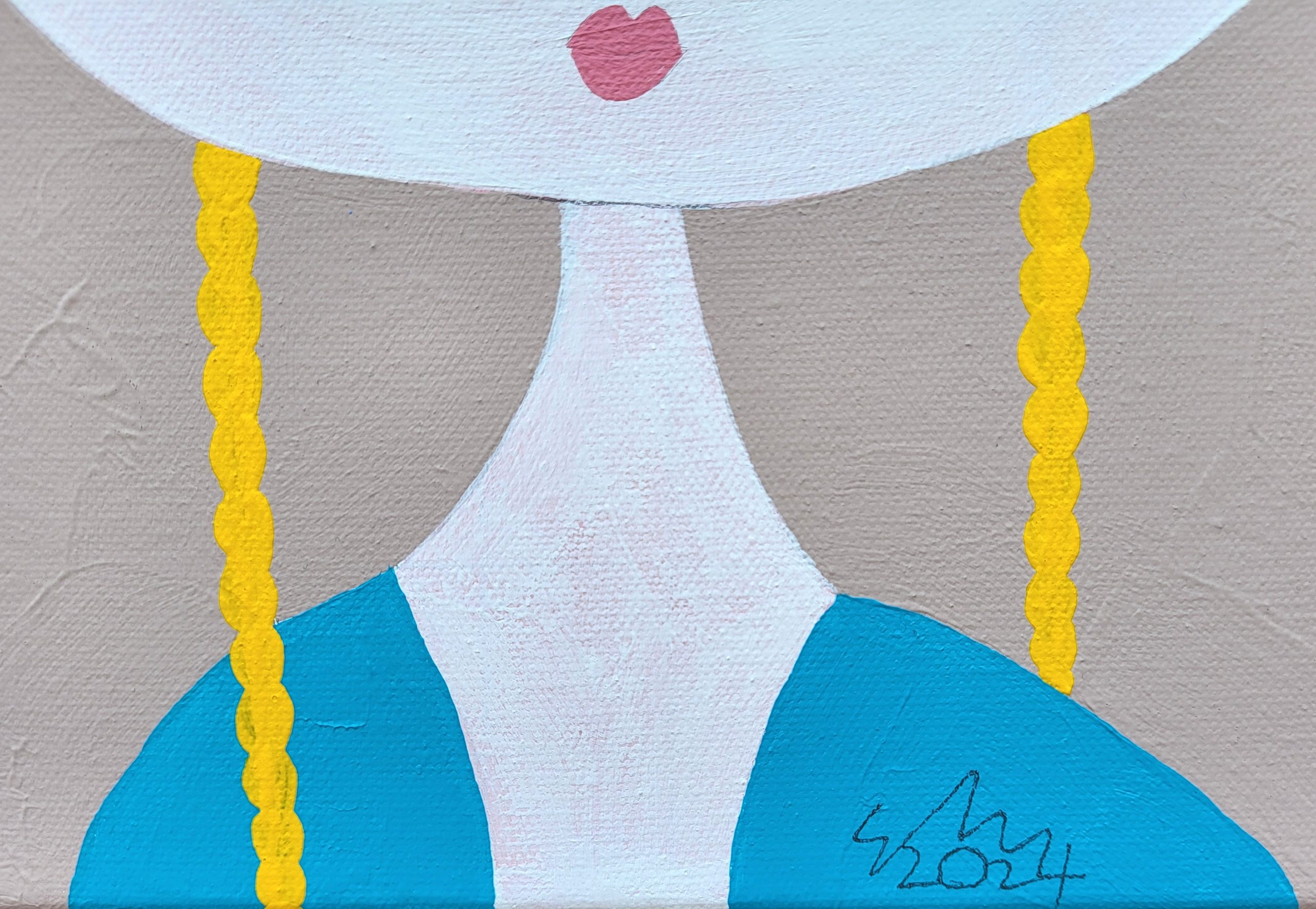 Young Girl With Blue Eyes 2024 Signature