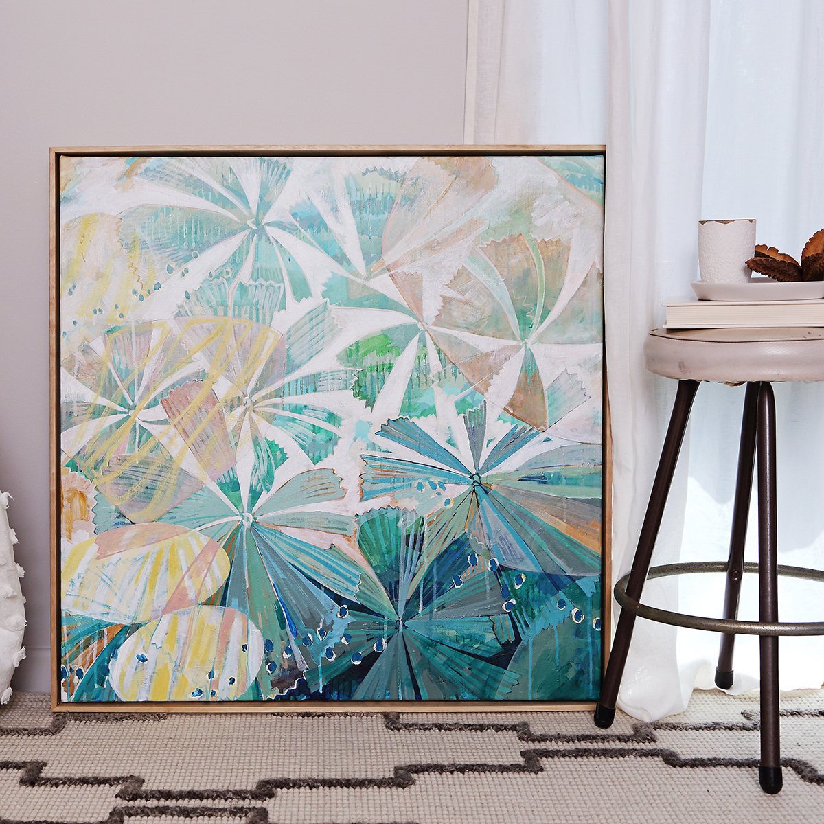 Lr 085 Fan Palm Moment I Smith And Brooks Art Tropical Vibes Rainforest Art Native Australian Palms Coastal Art