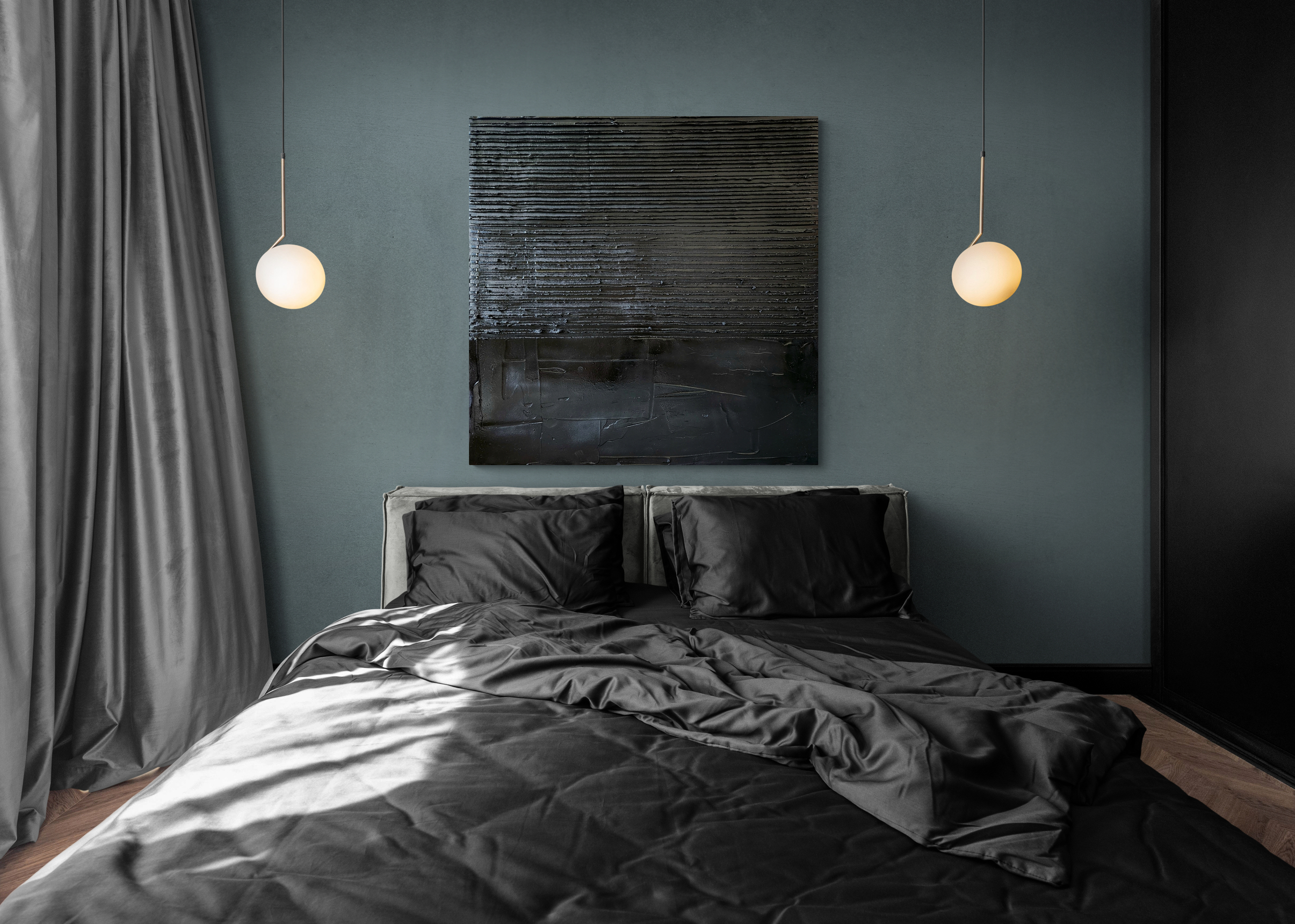 Comfy Bedroom With Pendant Lights 2