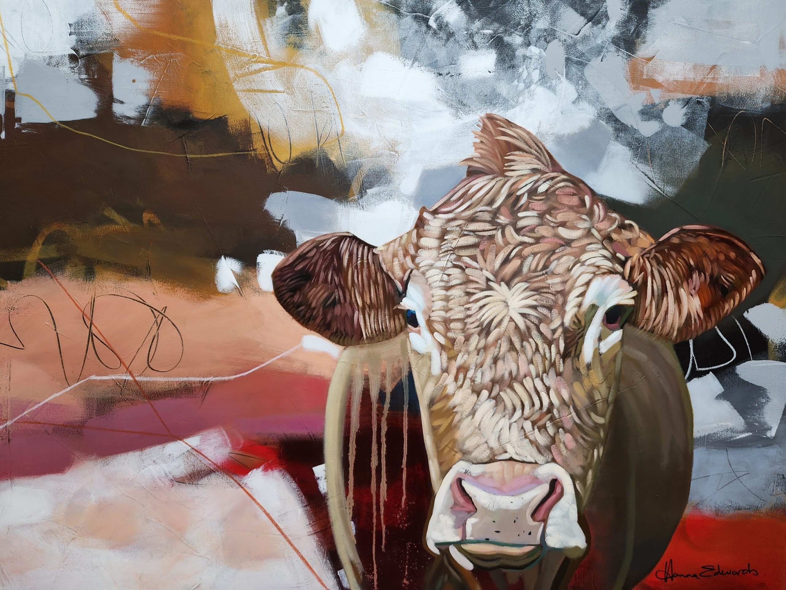 Hanna Edwards Searching For Better Pastures Mixed Media Oil June 2024 Hanna Edwards