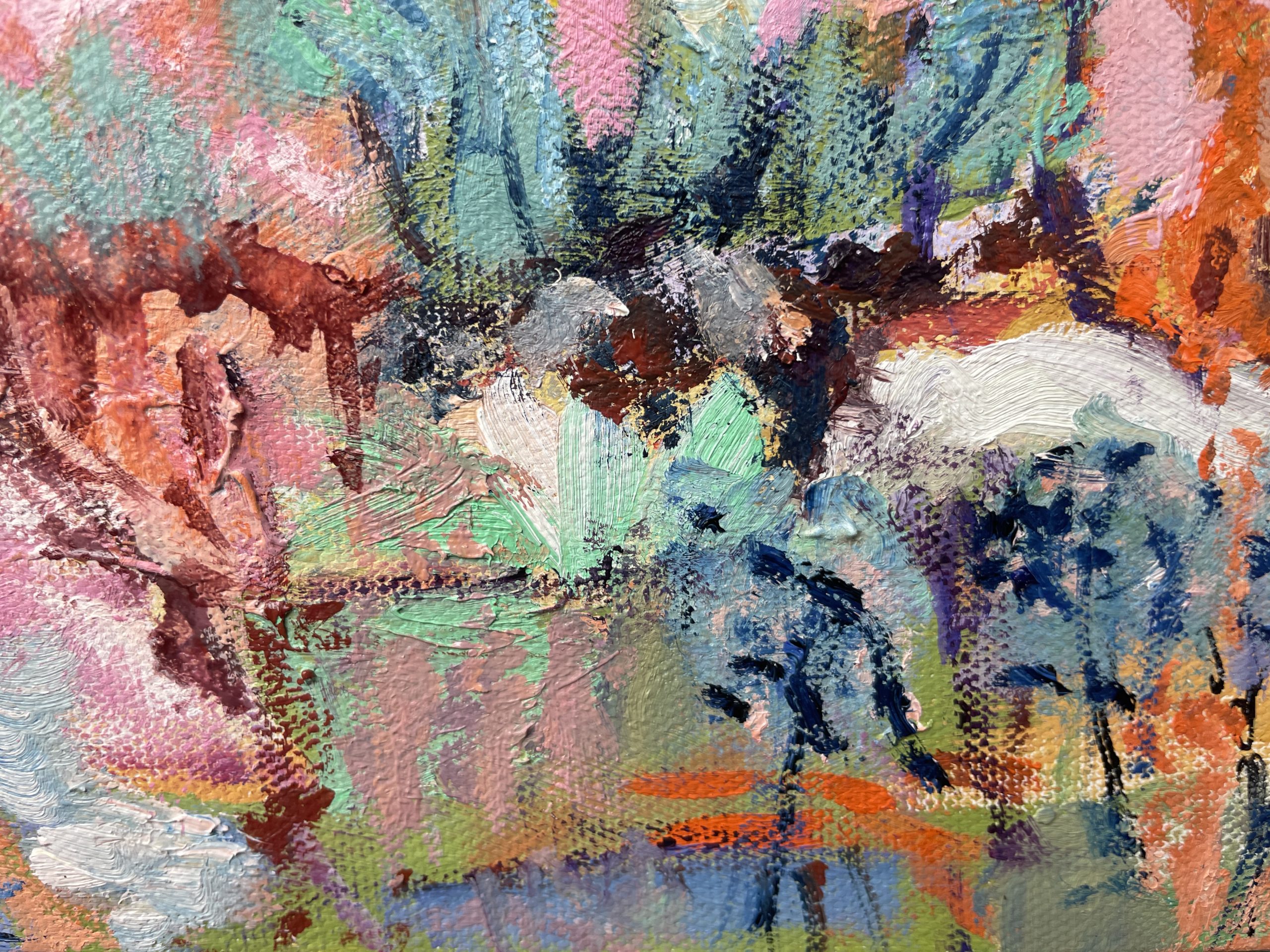 Pink Rocks And Saltbush Closeup 2